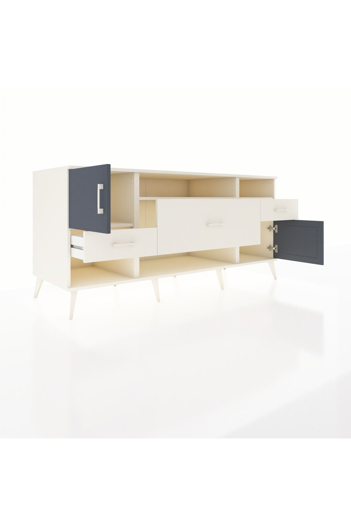 Kronos Konsol 3 Raflı 3 Çekmeceli 2 Kapaklı 176x59x83 - S610M024V07C