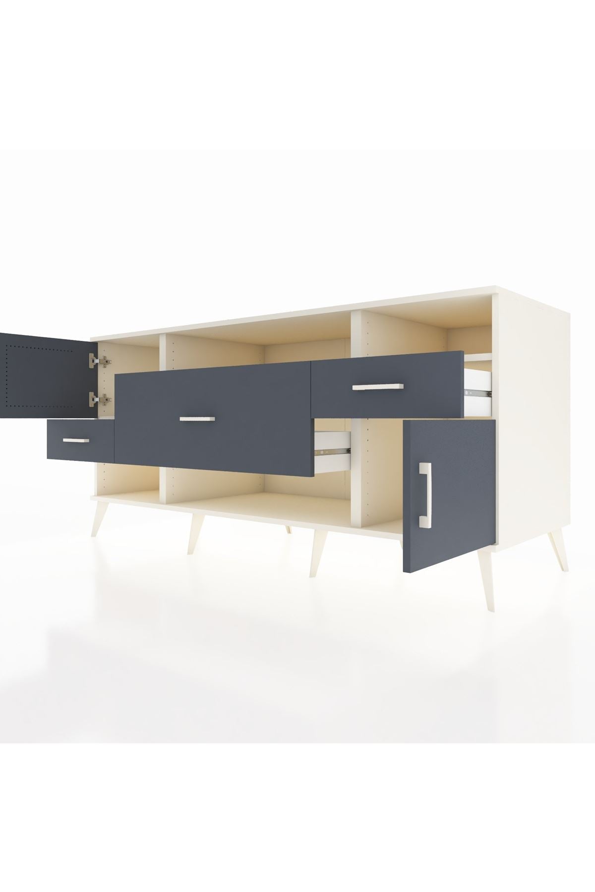 Kronos Konsol 3 Raflı 3 Çekmeceli 2 Kapaklı 176x59x83 - S610M024V08C