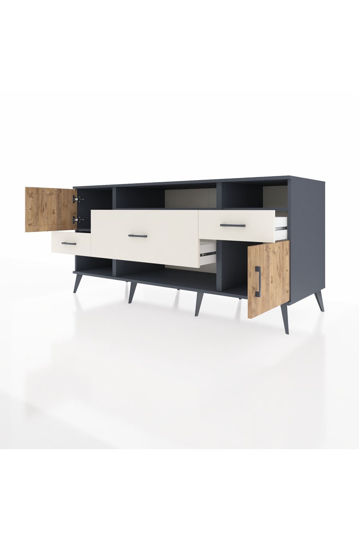 Kronos Konsol 3 Raflı 3 Çekmeceli 2 Kapaklı 176x59x83 - S610M024V10C