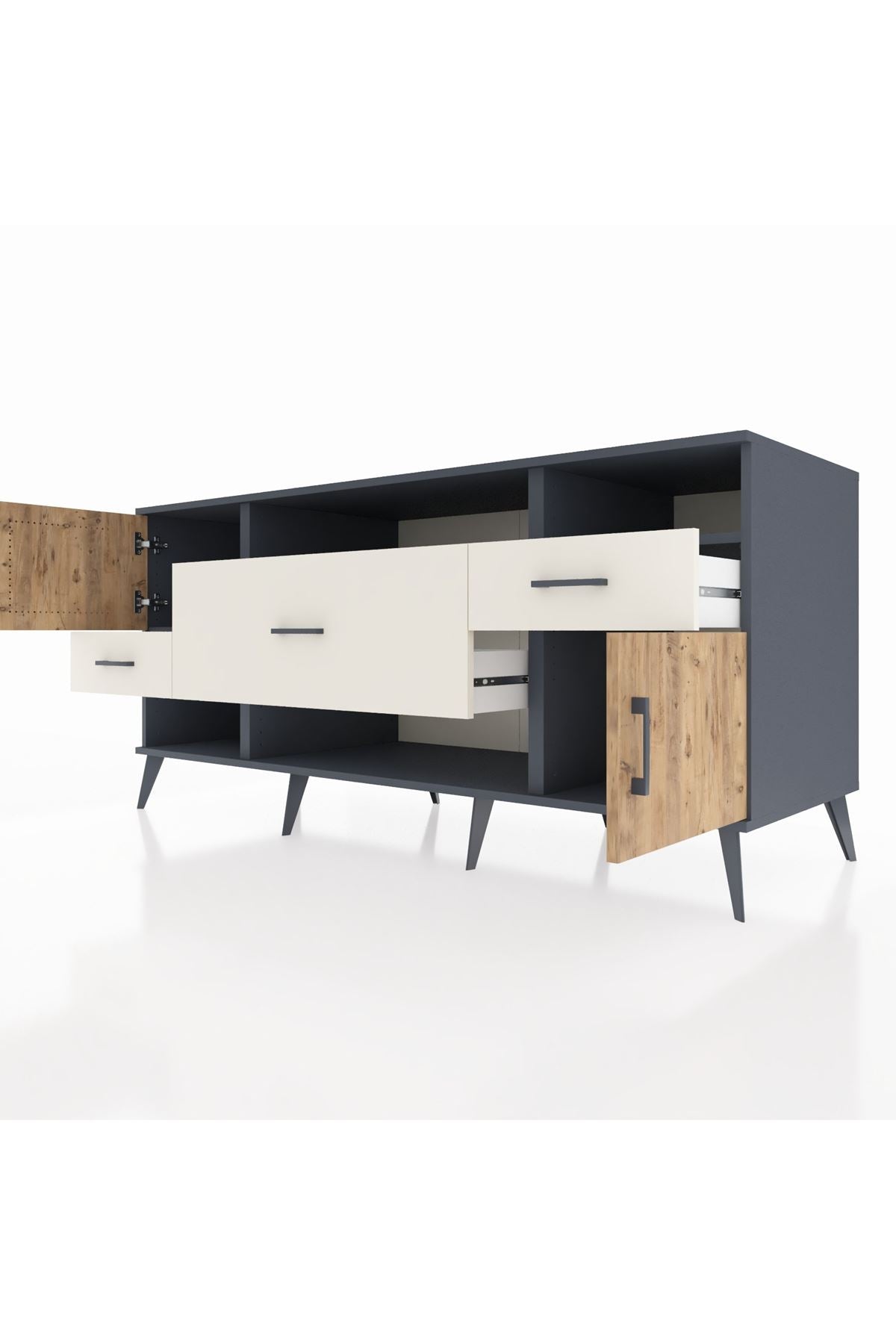 Kronos Konsol 3 Raflı 3 Çekmeceli 2 Kapaklı 176x59x83 - S610M024V10C