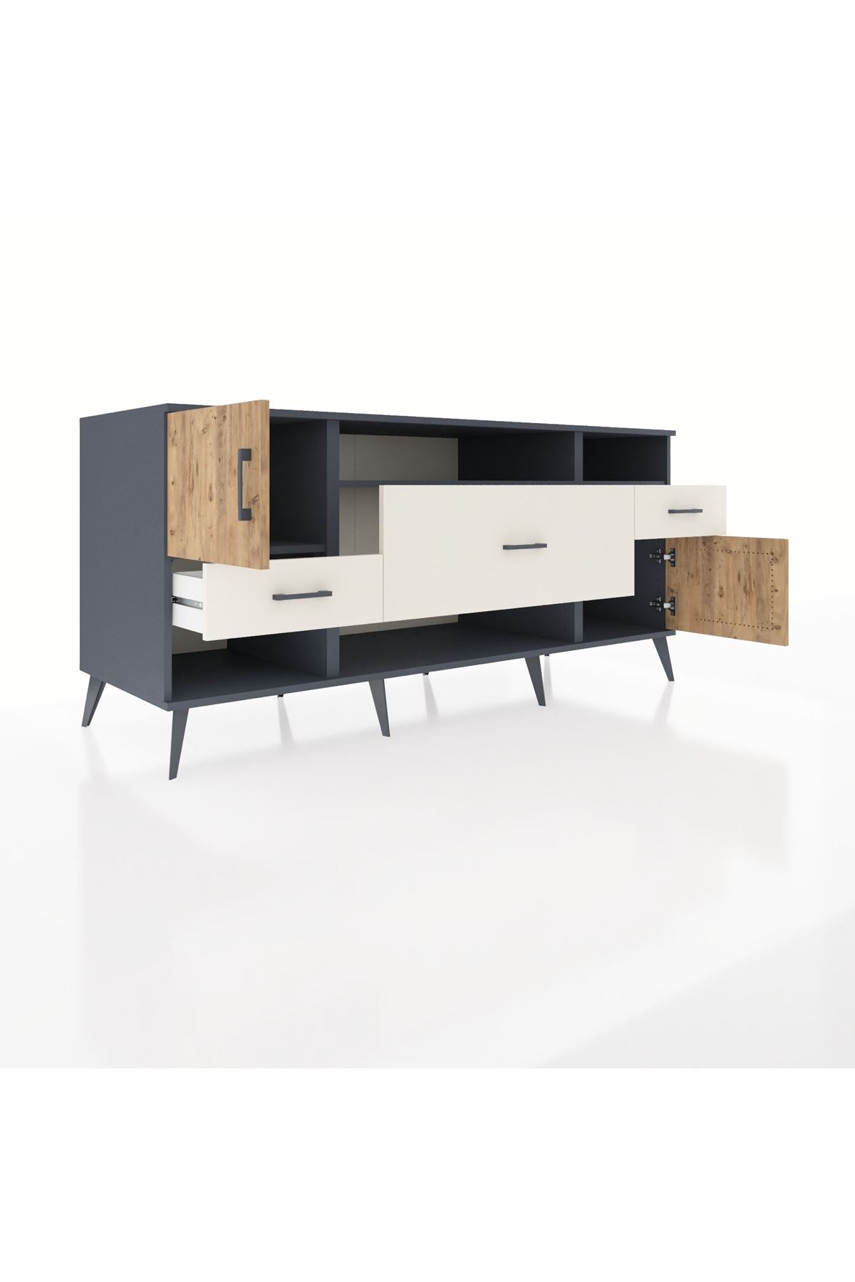 Kronos Konsol 3 Raflı 3 Çekmeceli 2 Kapaklı 176x59x83 - S610M024V10C