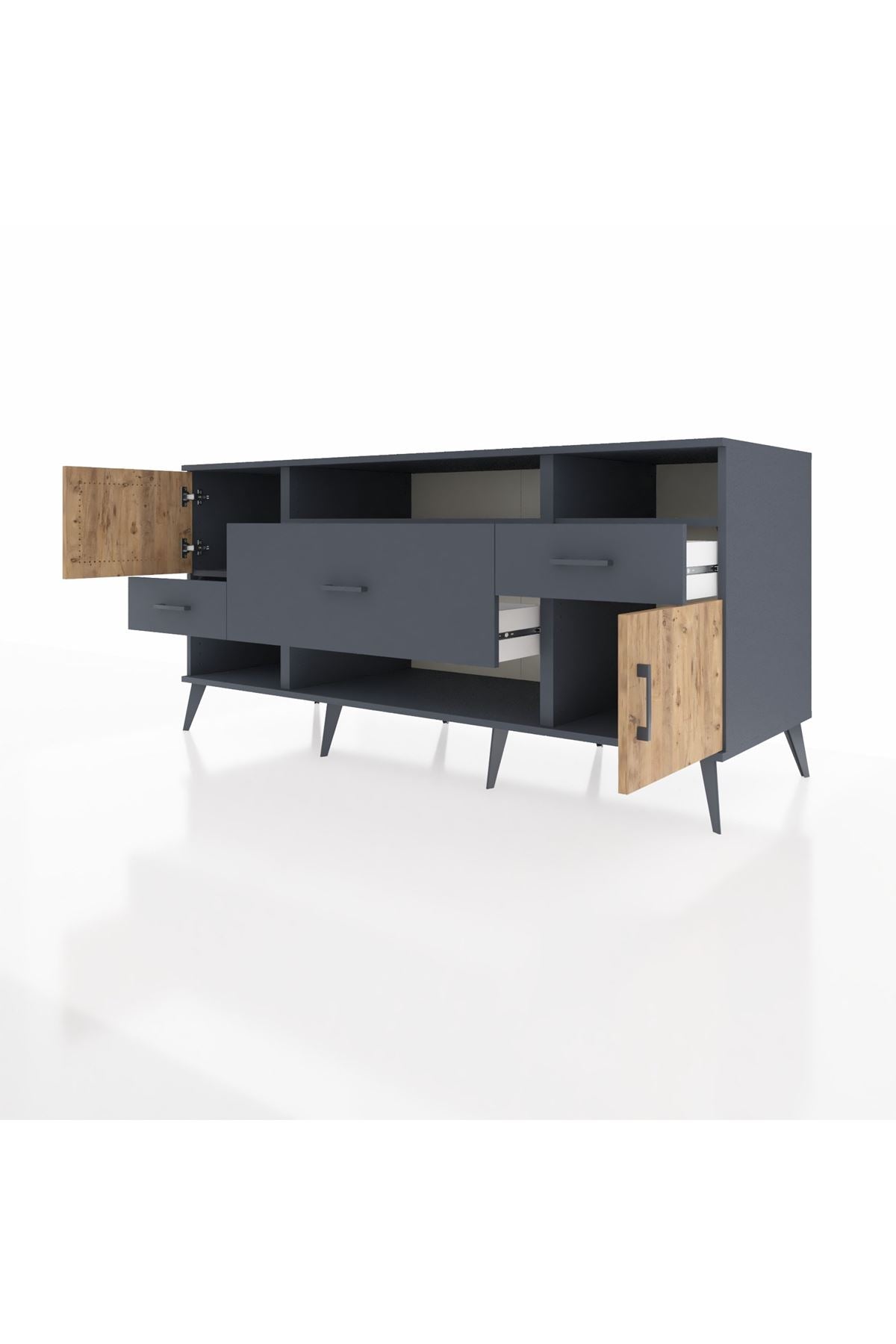 Kronos Konsol 3 Raflı 3 Çekmeceli 2 Kapaklı 176x59x83 - S610M024V11C