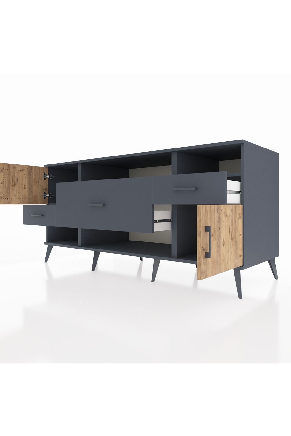 Kronos Konsol 3 Raflı 3 Çekmeceli 2 Kapaklı 176x59x83 - S610M024V11C