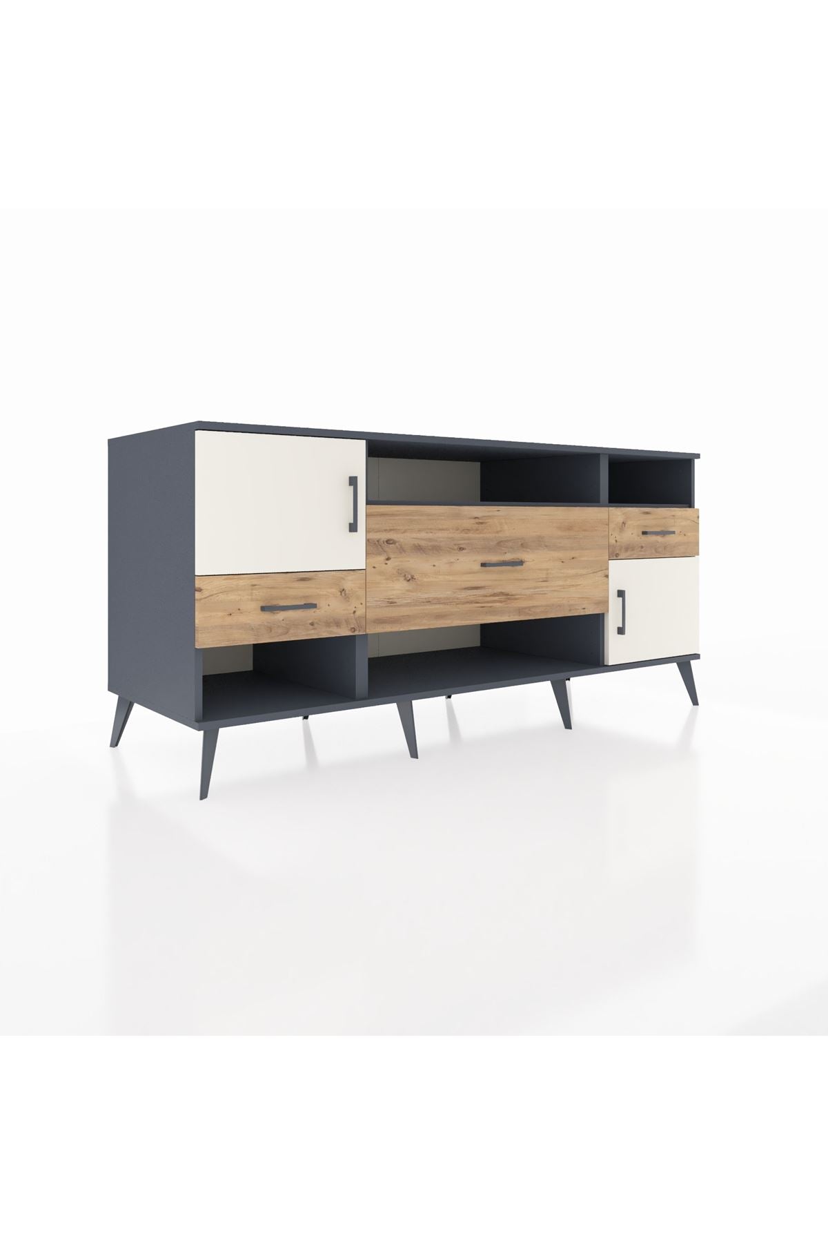 Kronos Konsol 3 Raflı 3 Çekmeceli 2 Kapaklı 176x59x83 - S610M024V15C