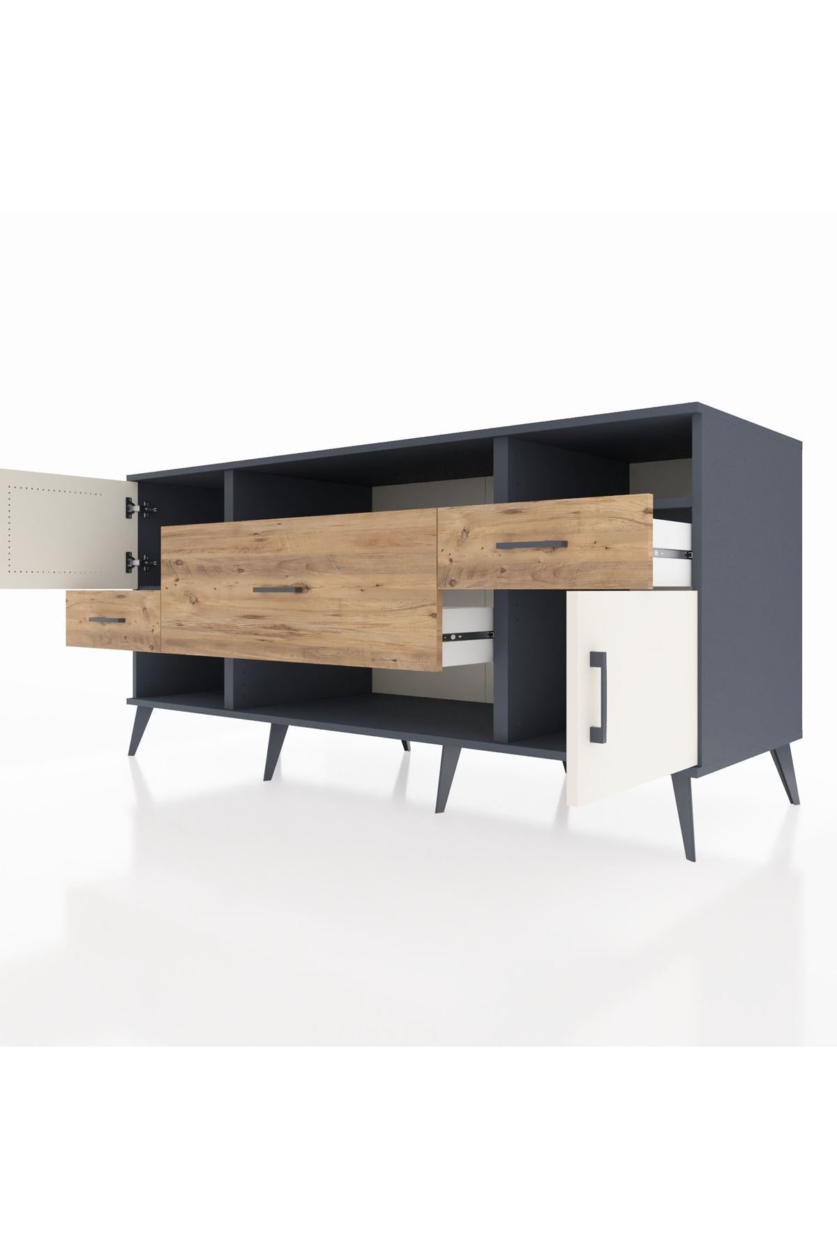 Kronos Konsol 3 Raflı 3 Çekmeceli 2 Kapaklı 176x59x83 - S610M024V15C