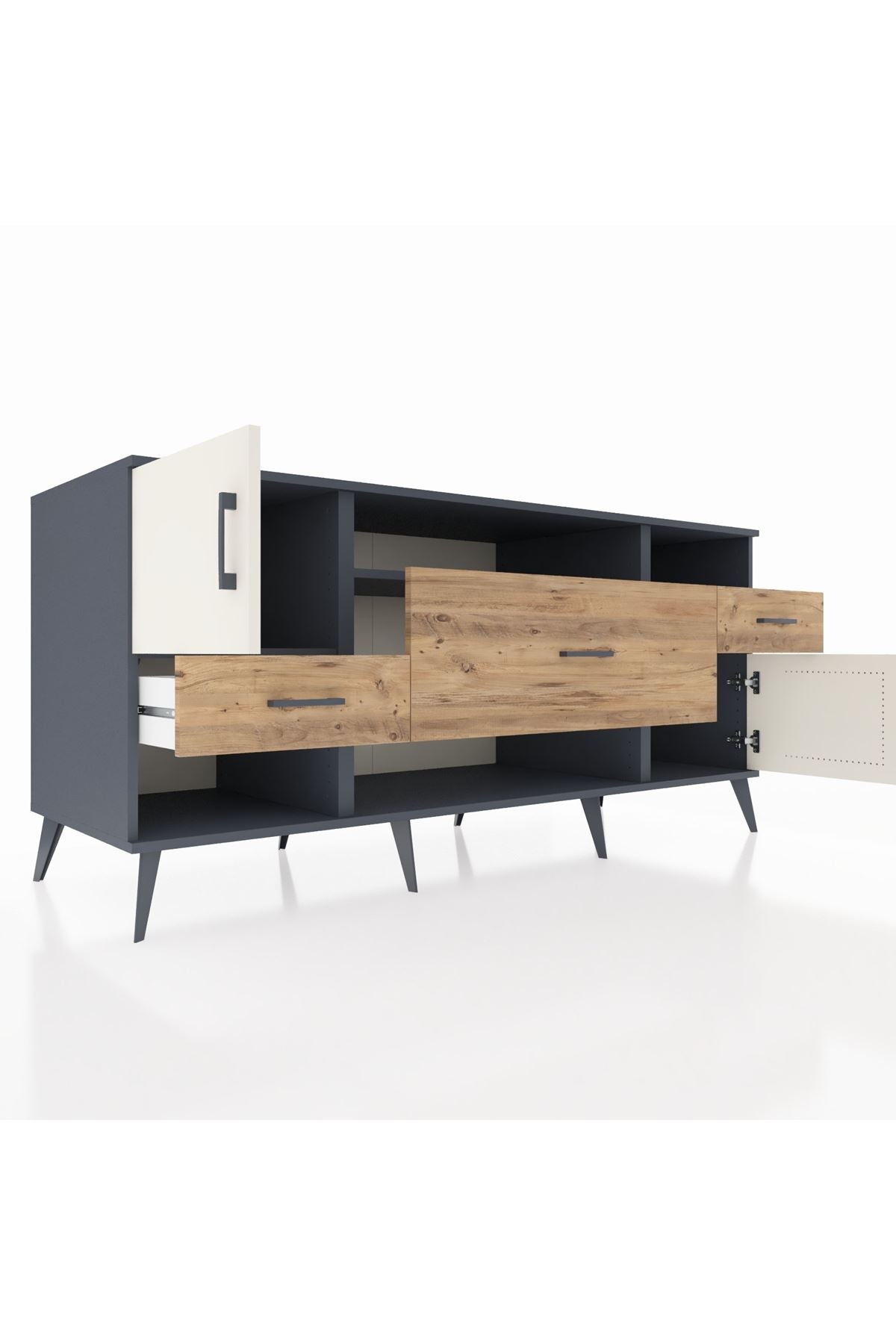 Kronos Konsol 3 Raflı 3 Çekmeceli 2 Kapaklı 176x59x83 - S610M024V15C