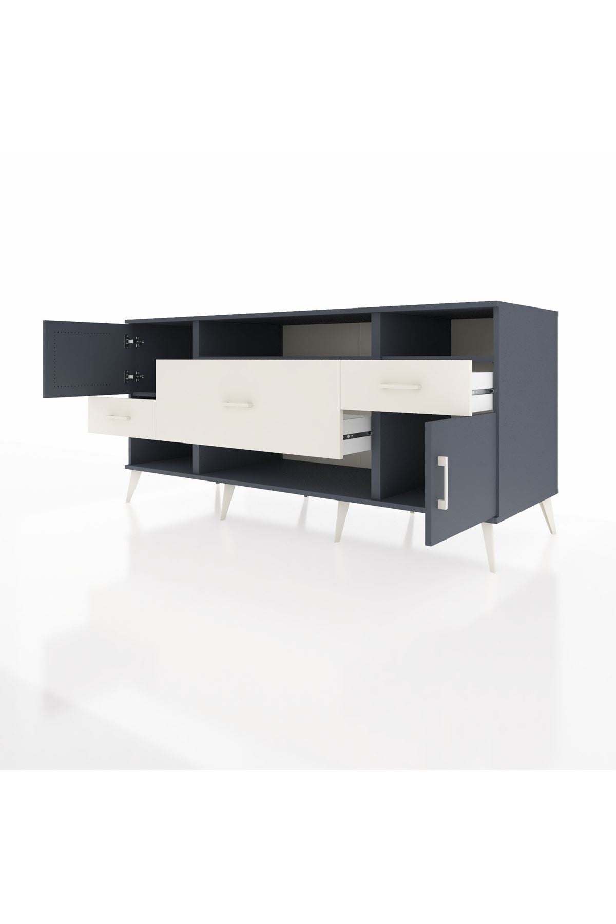 Kronos Konsol 3 Raflı 3 Çekmeceli 2 Kapaklı 176x59x83 - S610M024V16C