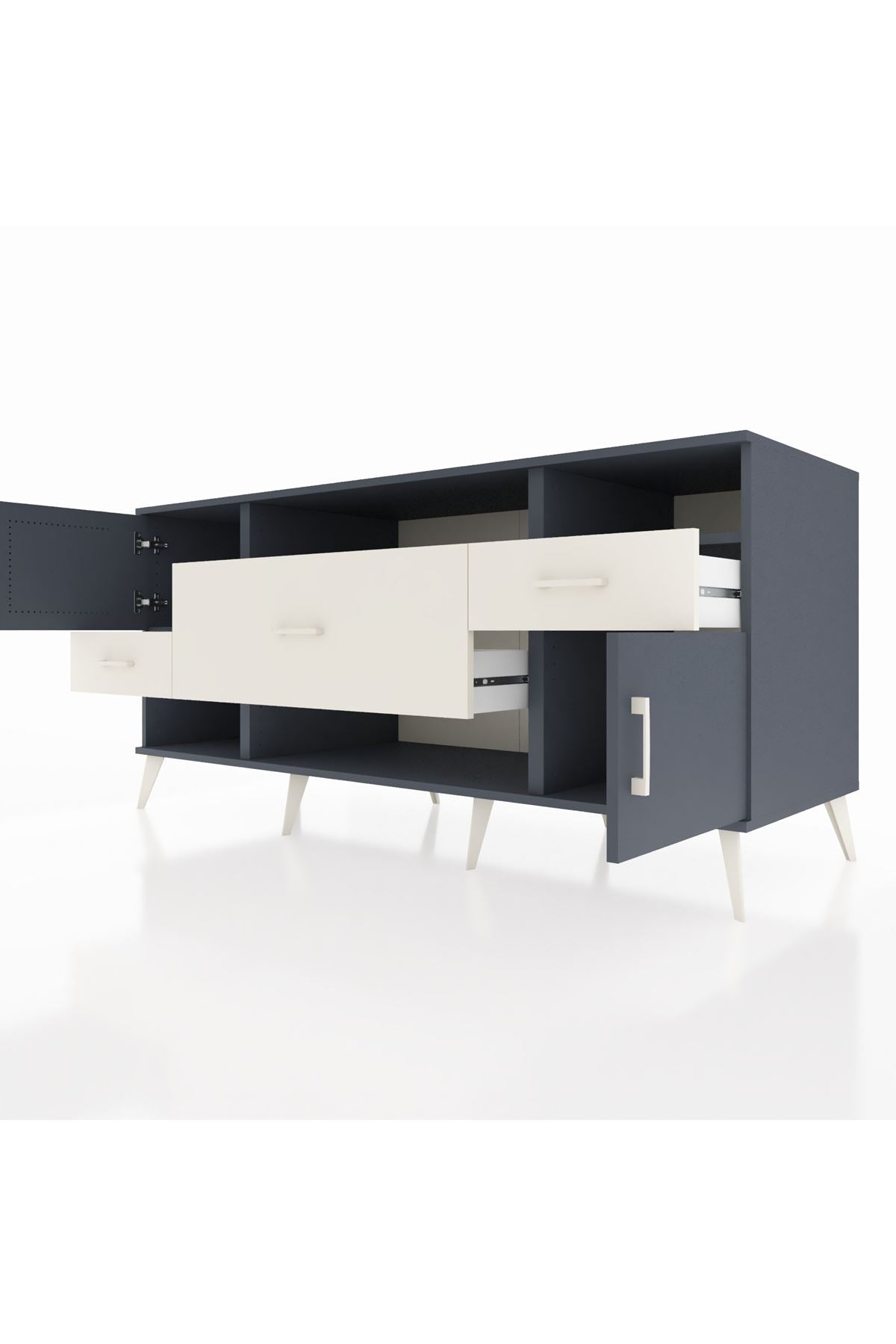 Kronos Konsol 3 Raflı 3 Çekmeceli 2 Kapaklı 176x59x83 - S610M024V16C