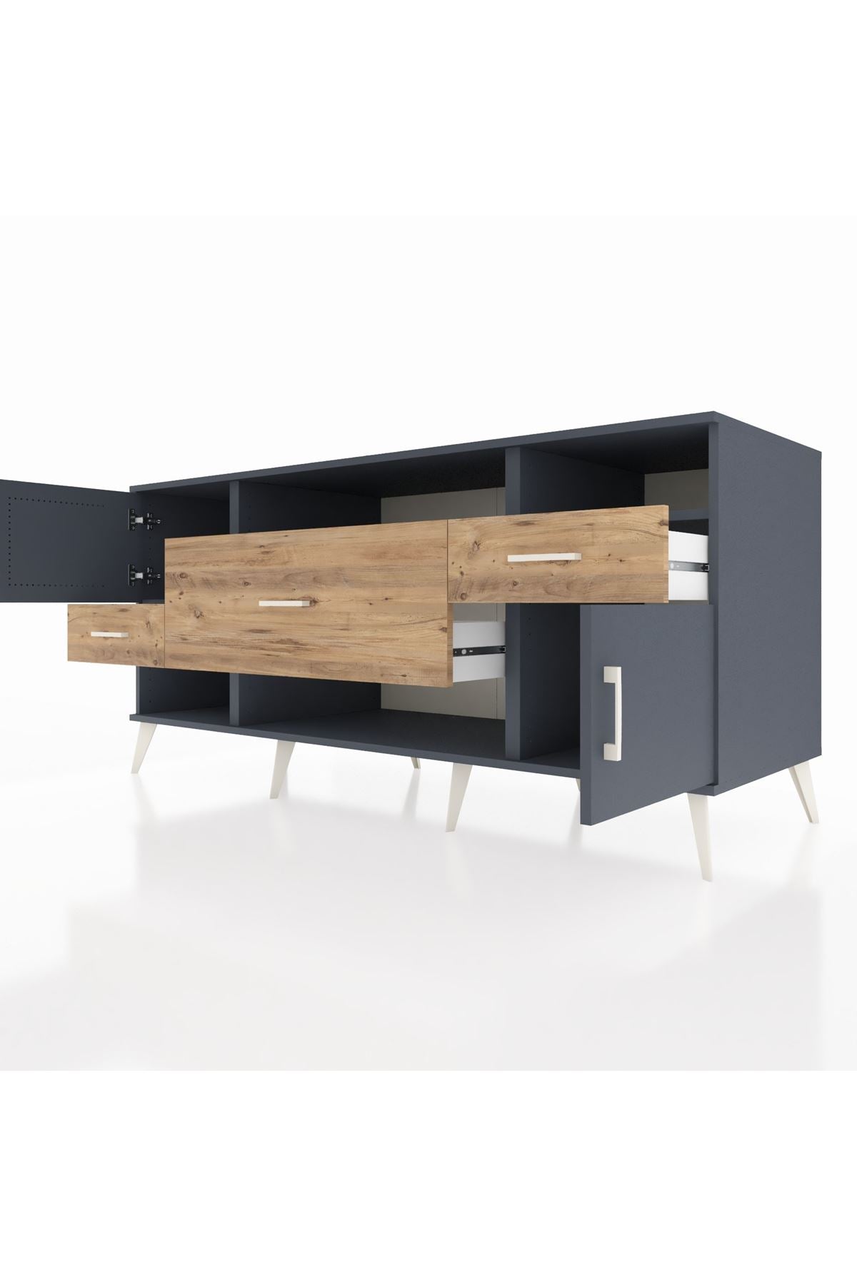 Kronos Konsol 3 Raflı 3 Çekmeceli 2 Kapaklı 176x59x83 - S610M024V18C