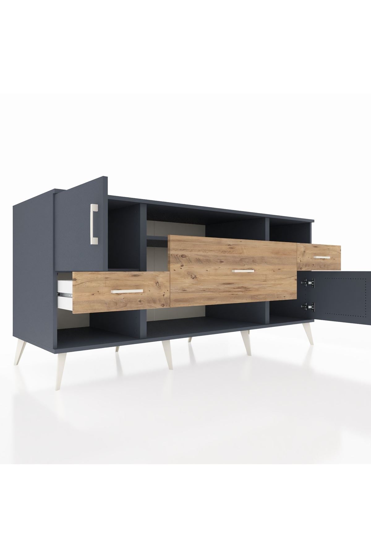 Kronos Konsol 3 Raflı 3 Çekmeceli 2 Kapaklı 176x59x83 - S610M024V18C