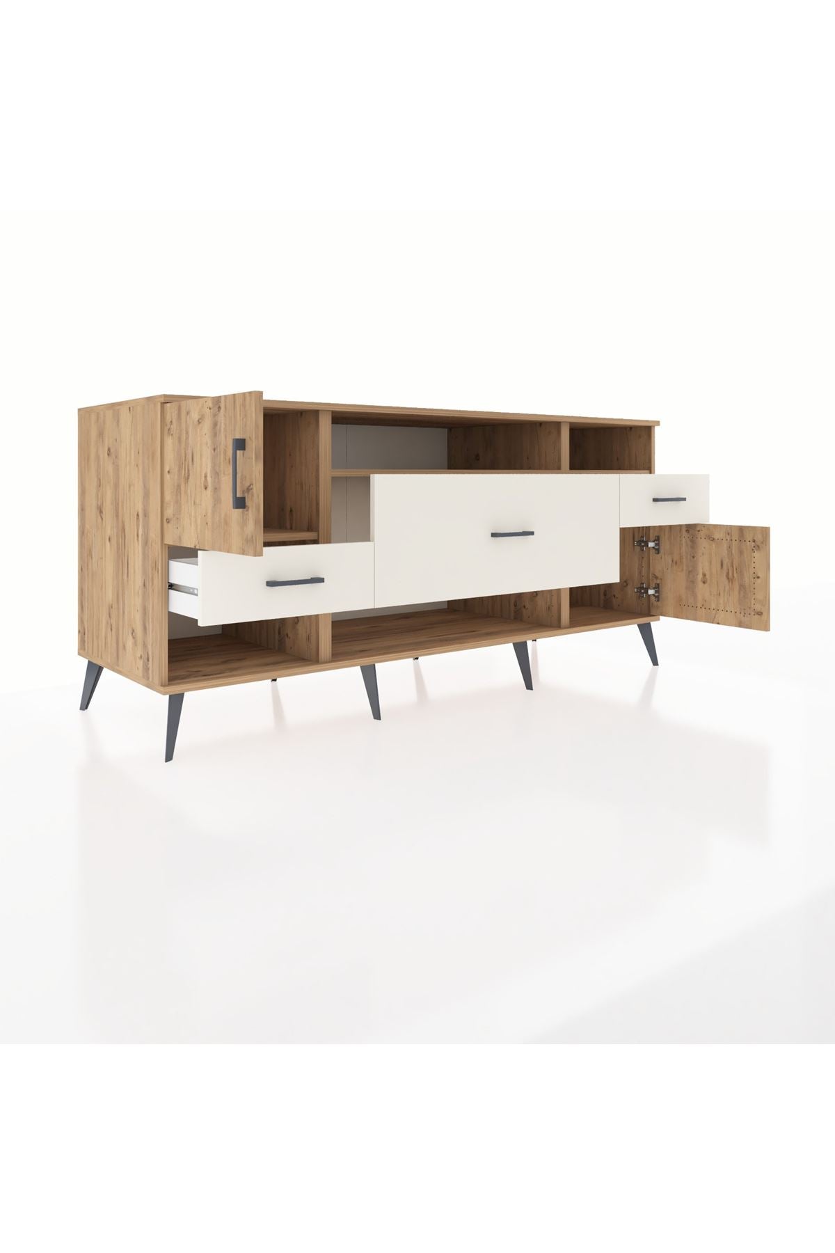 Kronos Konsol 3 Raflı 3 Çekmeceli 2 Kapaklı 176x59x83 - S610M024V19C