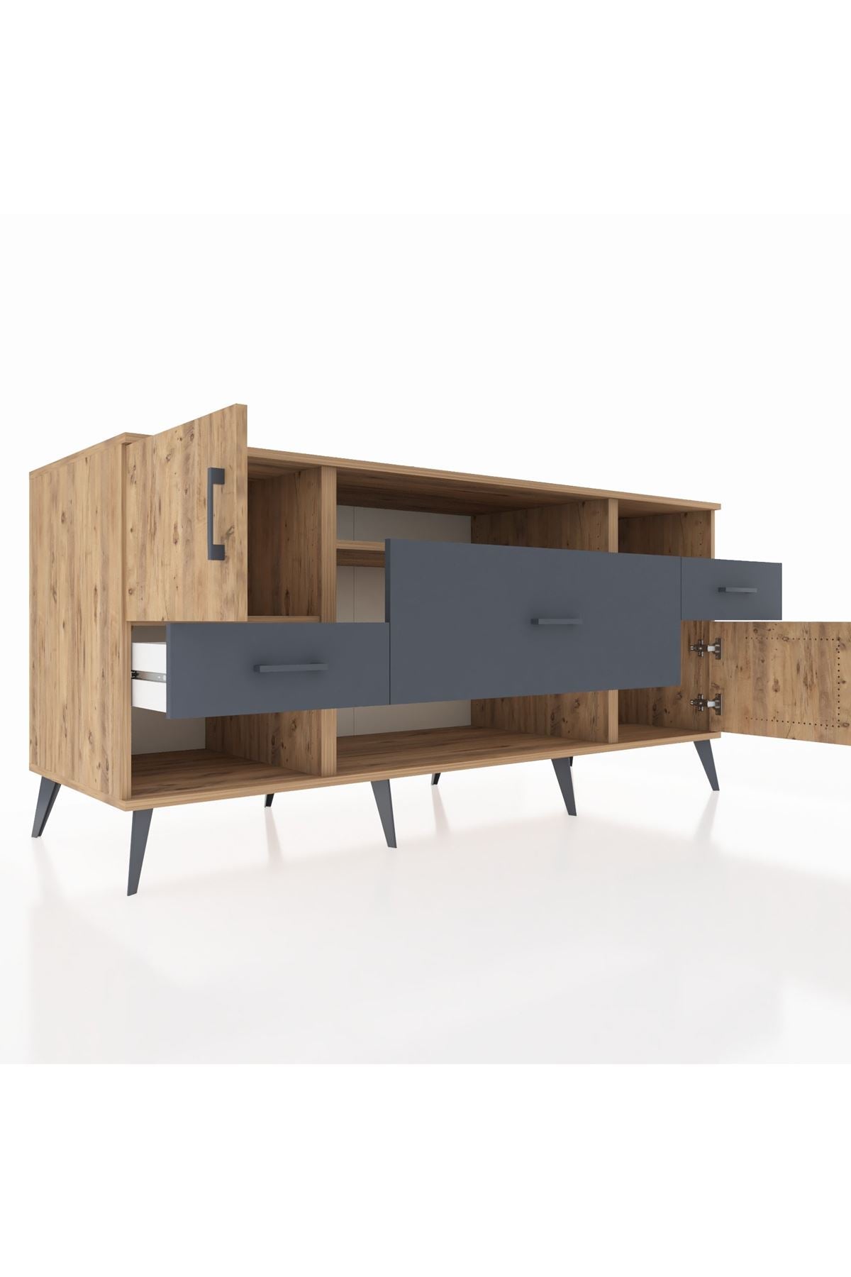 Kronos Konsol 3 Raflı 3 Çekmeceli 2 Kapaklı 176x59x83 - S610M024V20C