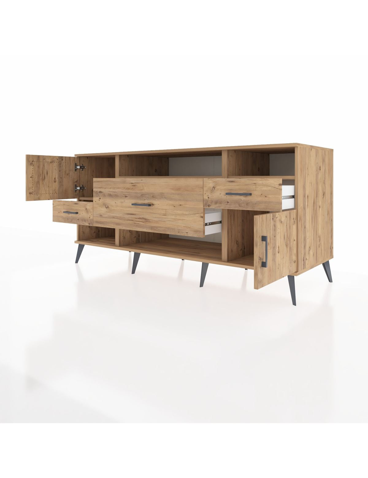 Kronos Konsol 3 Raflı 3 Çekmeceli 2 Kapaklı 176x59x83 - S610M024V21C