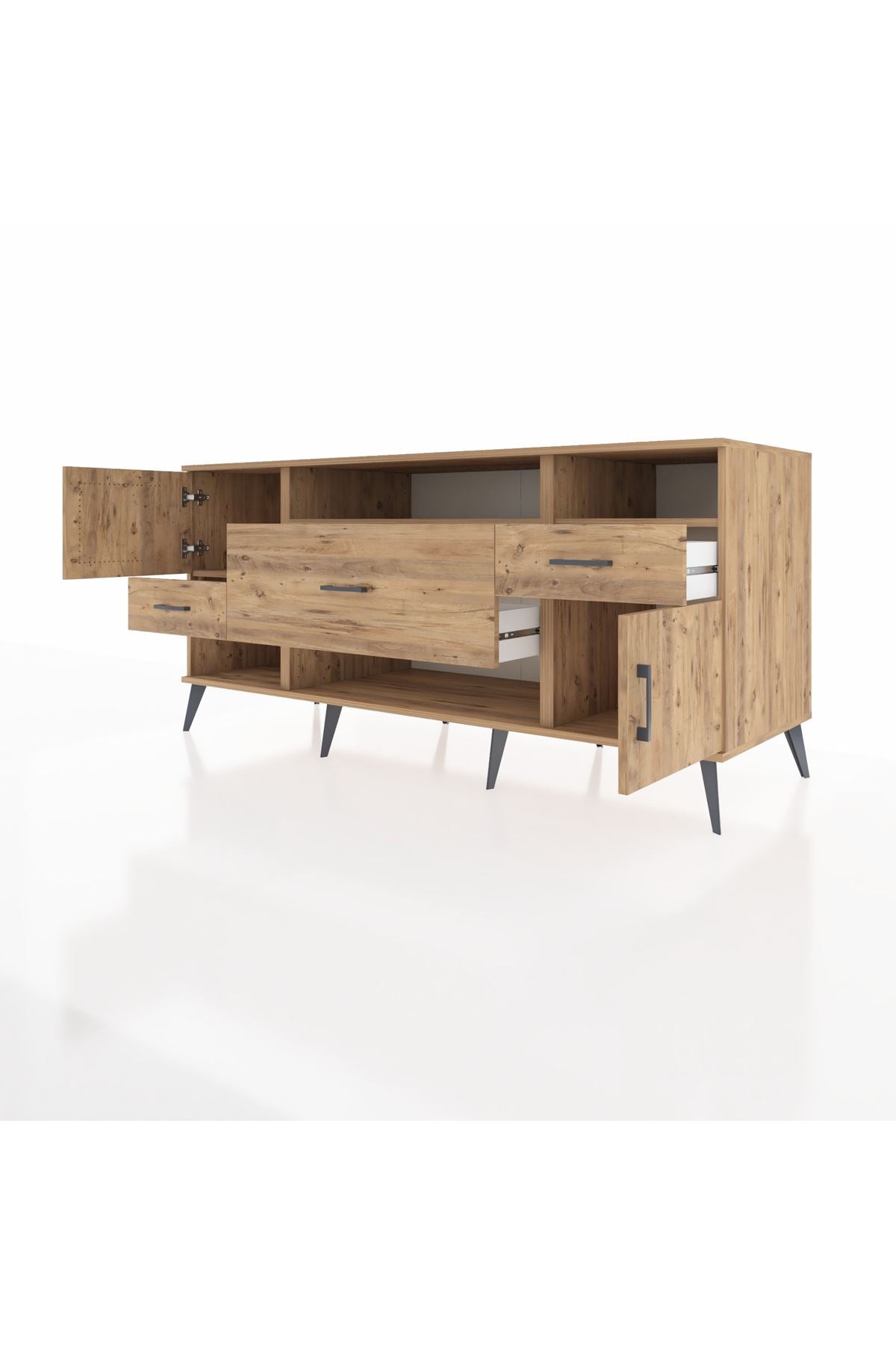 Kronos Konsol 3 Raflı 3 Çekmeceli 2 Kapaklı 176x59x83 - S610M024V21C