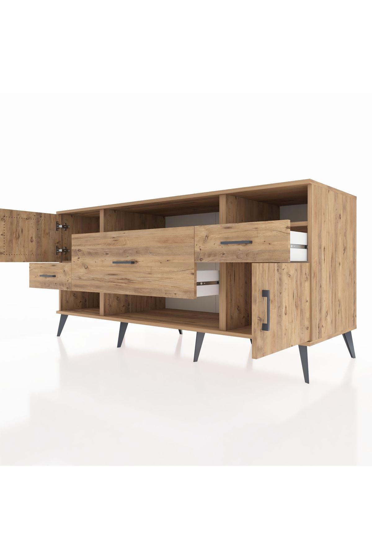 Kronos Konsol 3 Raflı 3 Çekmeceli 2 Kapaklı 176x59x83 - S610M024V21C