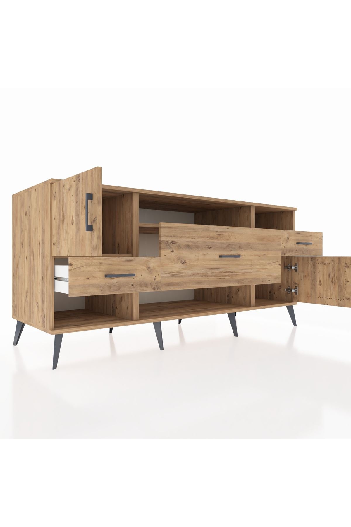 Kronos Konsol 3 Raflı 3 Çekmeceli 2 Kapaklı 176x59x83 - S610M024V21C