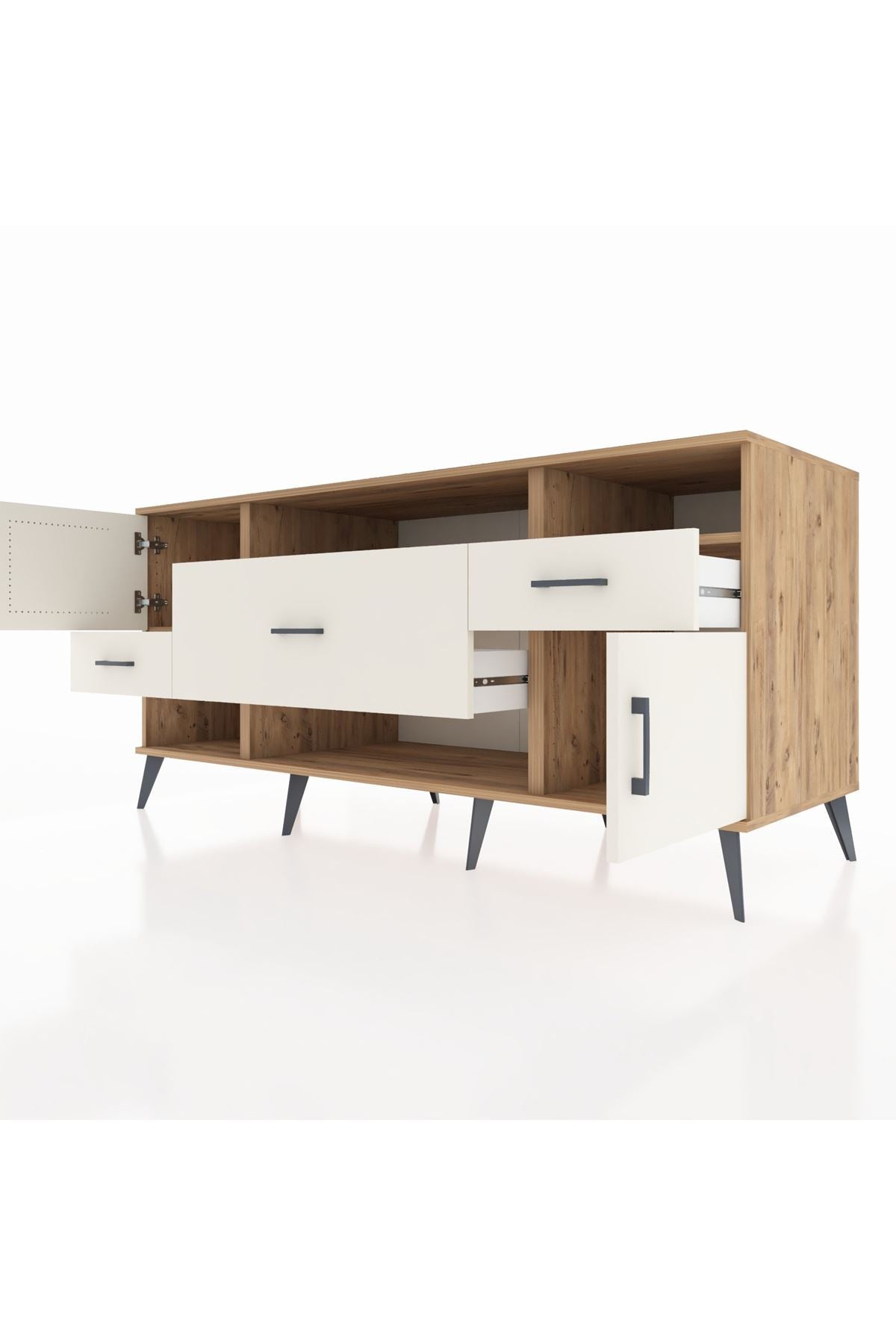 Kronos Konsol 3 Raflı 3 Çekmeceli 2 Kapaklı 176x59x83 - S610M024V22C