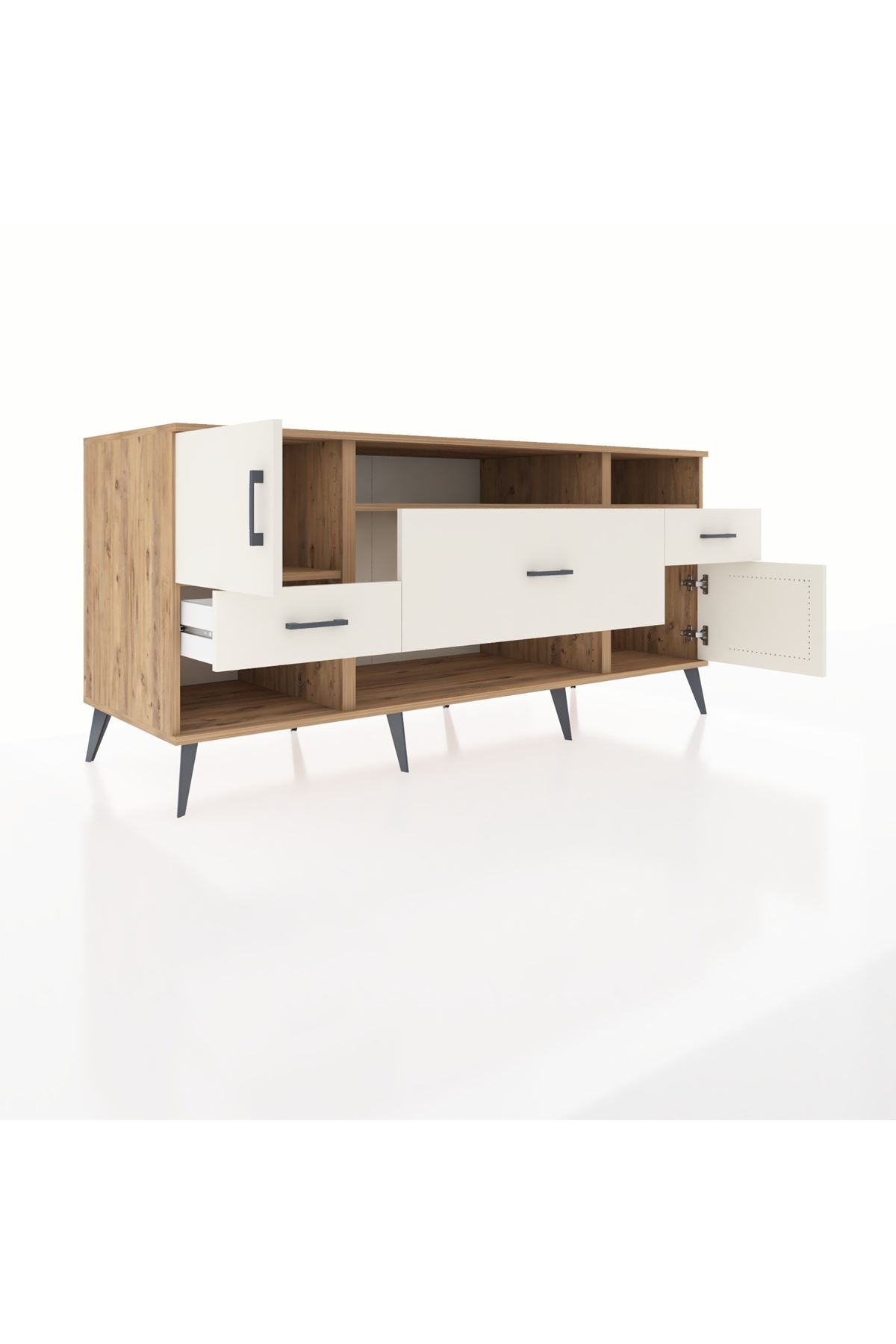 Kronos Konsol 3 Raflı 3 Çekmeceli 2 Kapaklı 176x59x83 - S610M024V22C