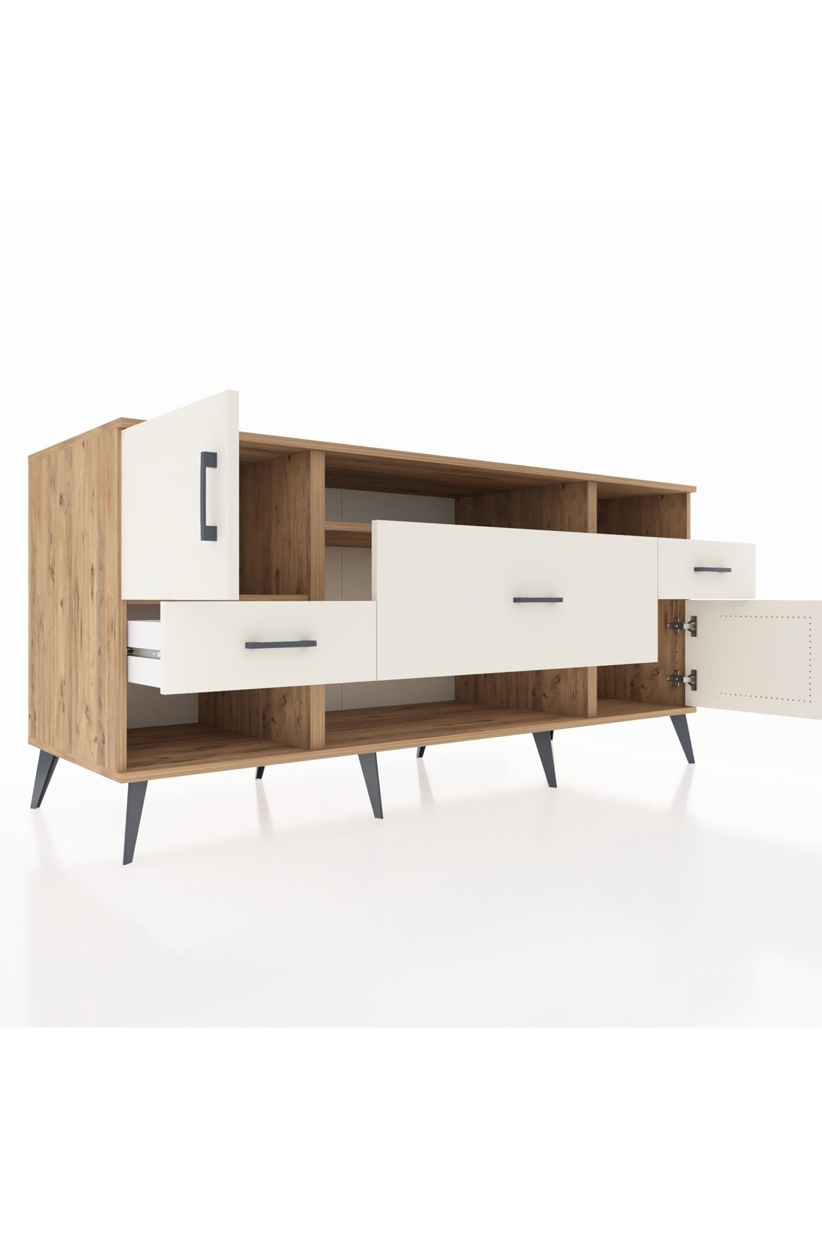 Kronos Konsol 3 Raflı 3 Çekmeceli 2 Kapaklı 176x59x83 - S610M024V22C