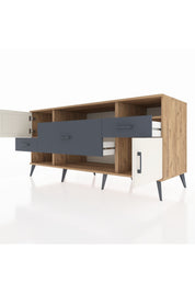 Kronos Konsol 3 Raflı 3 Çekmeceli 2 Kapaklı 176x59x83 - S610M024V23C