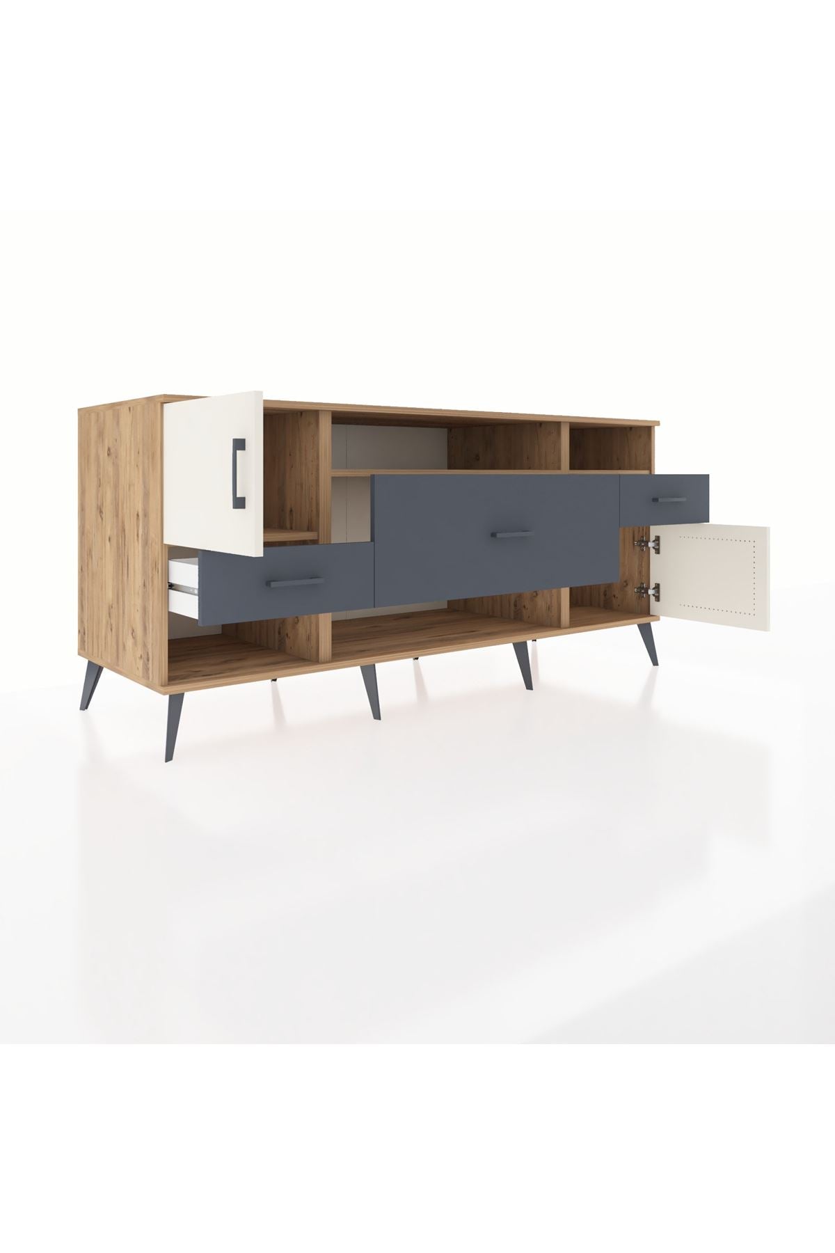 Kronos Konsol 3 Raflı 3 Çekmeceli 2 Kapaklı 176x59x83 - S610M024V23C