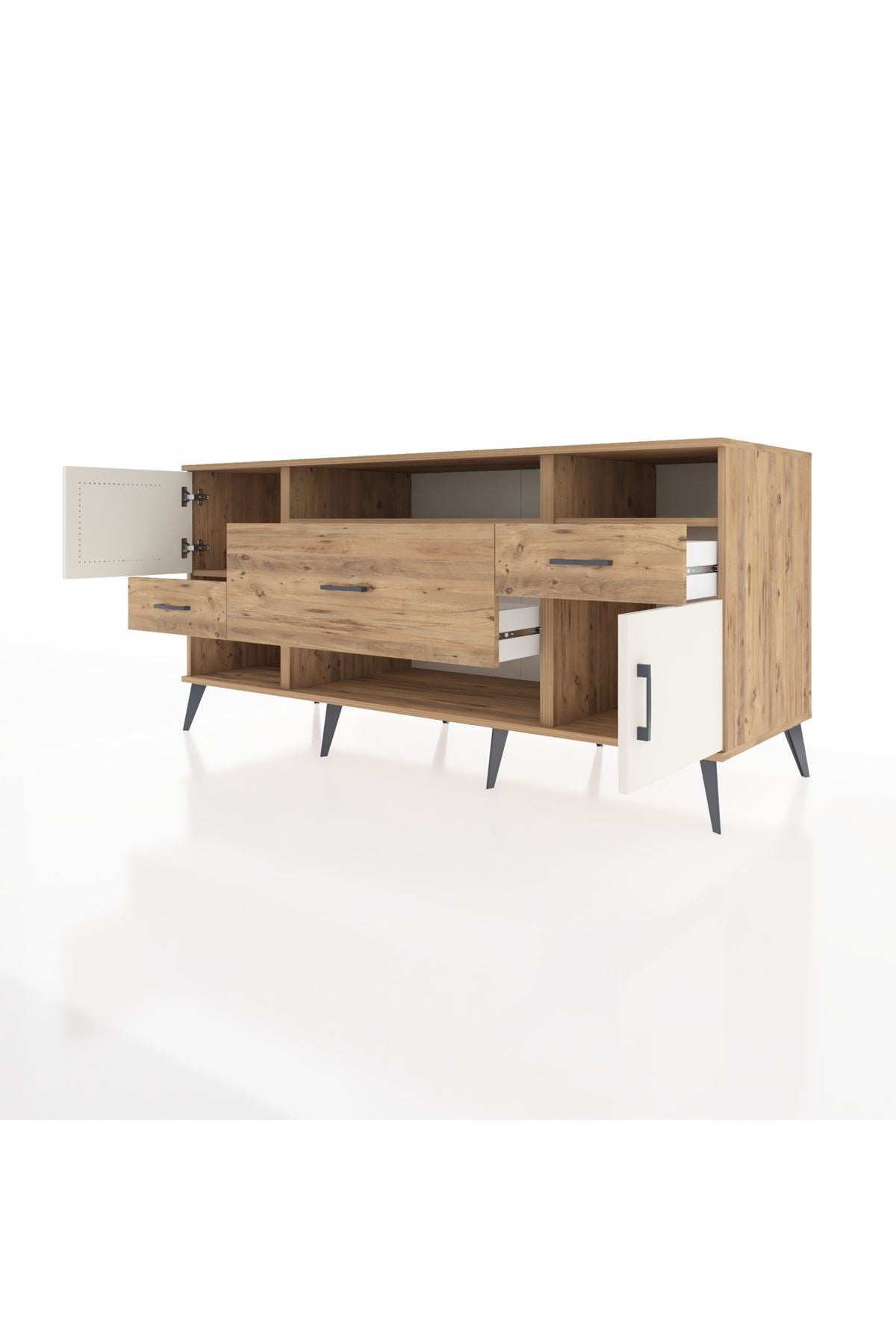 Kronos Konsol 3 Raflı 3 Çekmeceli 2 Kapaklı 176x59x83 - S610M024V24C