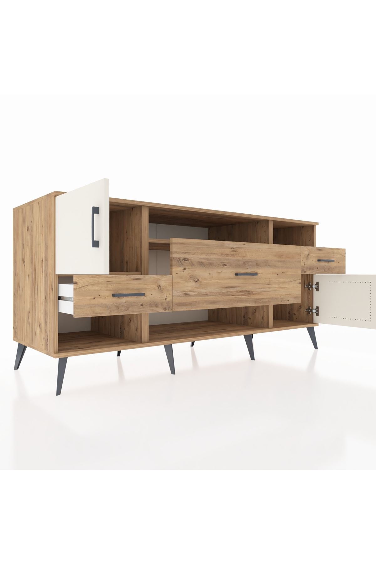 Kronos Konsol 3 Raflı 3 Çekmeceli 2 Kapaklı 176x59x83 - S610M024V24C