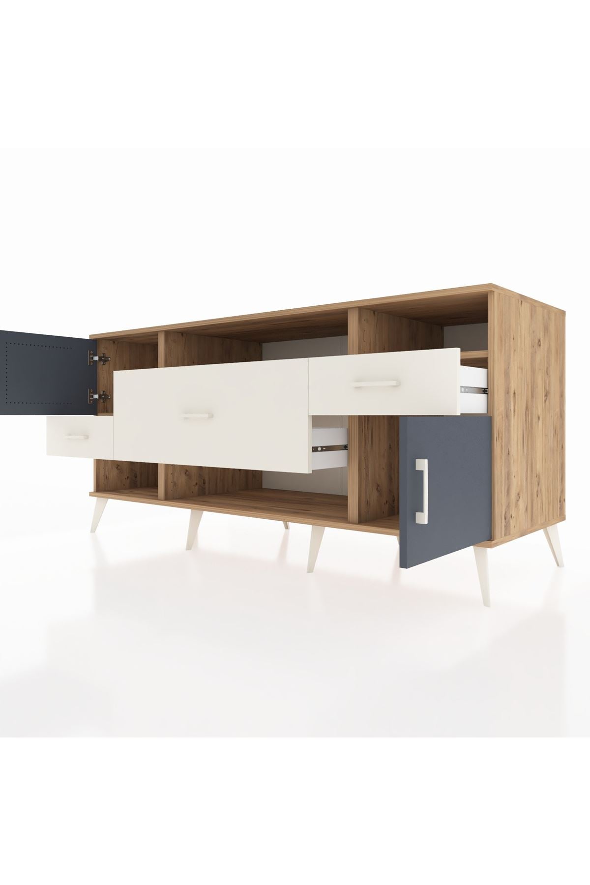 Kronos Konsol 3 Raflı 3 Çekmeceli 2 Kapaklı 176x59x83 - S610M024V25C