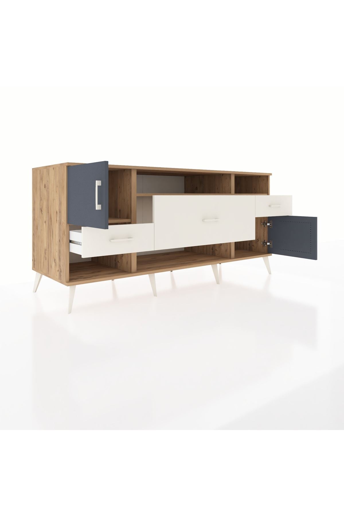 Kronos Konsol 3 Raflı 3 Çekmeceli 2 Kapaklı 176x59x83 - S610M024V25C