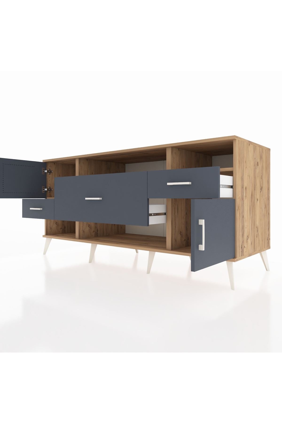 Kronos Konsol 3 Raflı 3 Çekmeceli 2 Kapaklı 176x59x83 - S610M024V26C