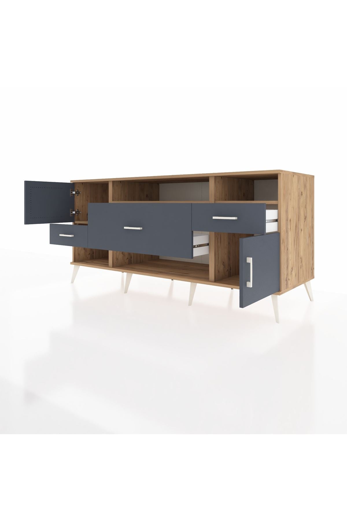 Kronos Konsol 3 Raflı 3 Çekmeceli 2 Kapaklı 176x59x83 - S610M024V26C