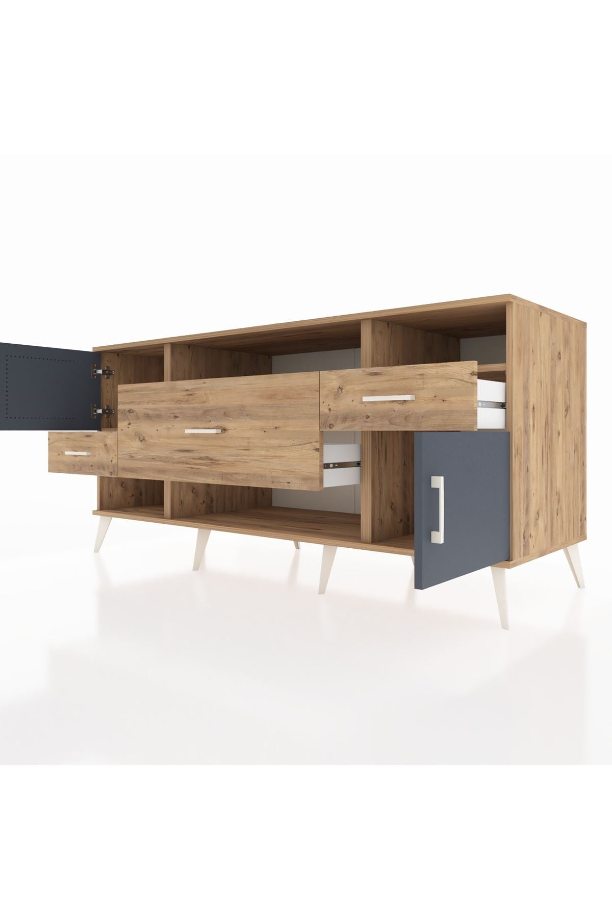 Kronos Konsol 3 Raflı 3 Çekmeceli 2 Kapaklı 176x59x83 - S610M024V27C