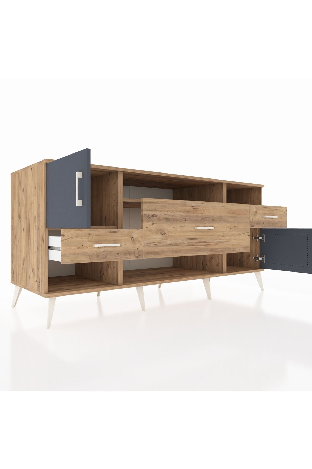 Kronos Konsol 3 Raflı 3 Çekmeceli 2 Kapaklı 176x59x83 - S610M024V27C