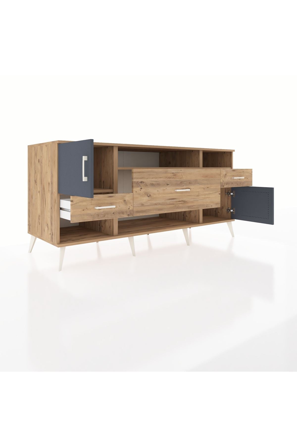 Kronos Konsol 3 Raflı 3 Çekmeceli 2 Kapaklı 176x59x83 - S610M024V27C