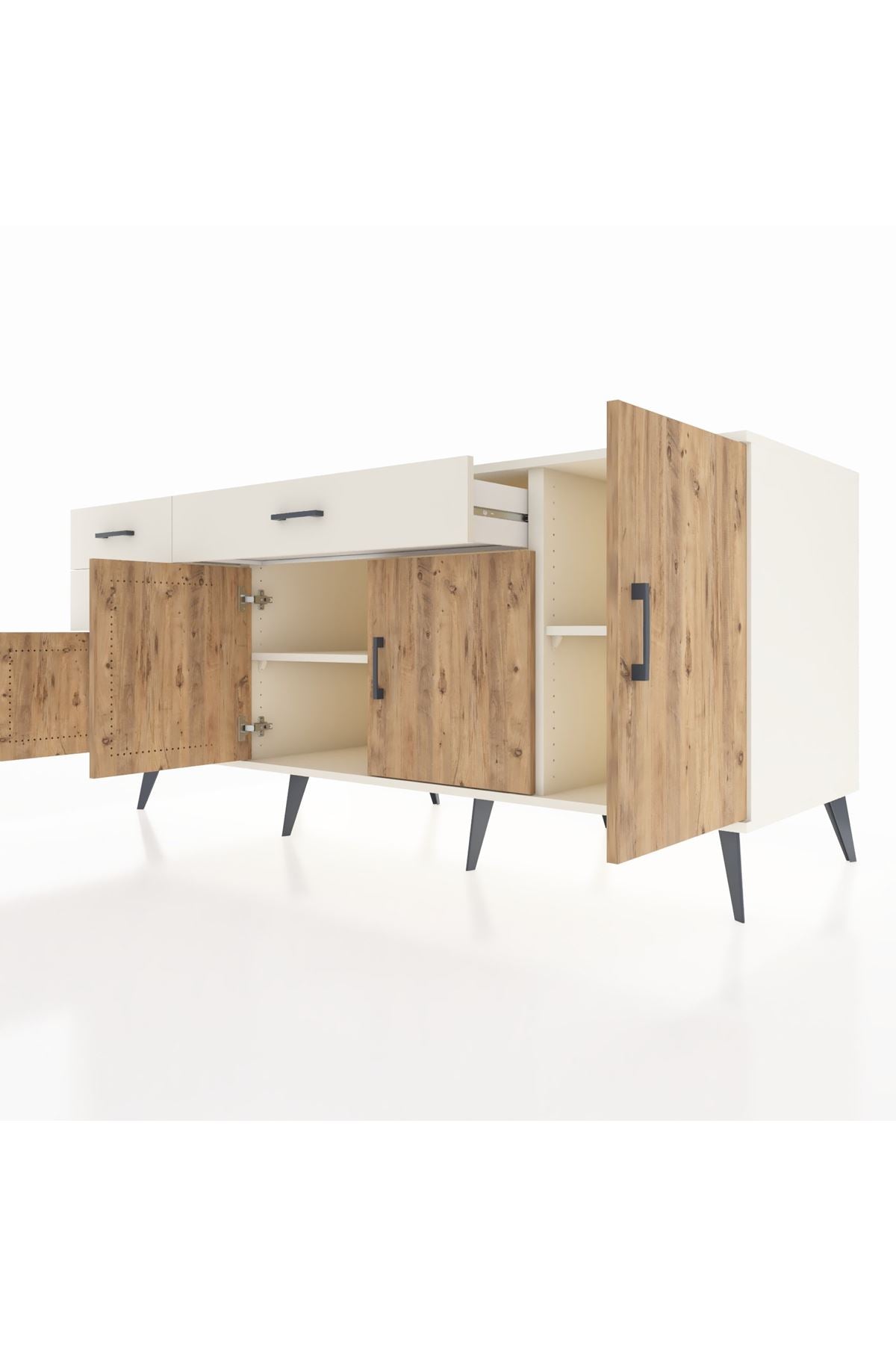 Kronos Konsol 3 Raflı 3 Çekmeceli 4 Kapaklı 176x59x83 - S610M025V01C