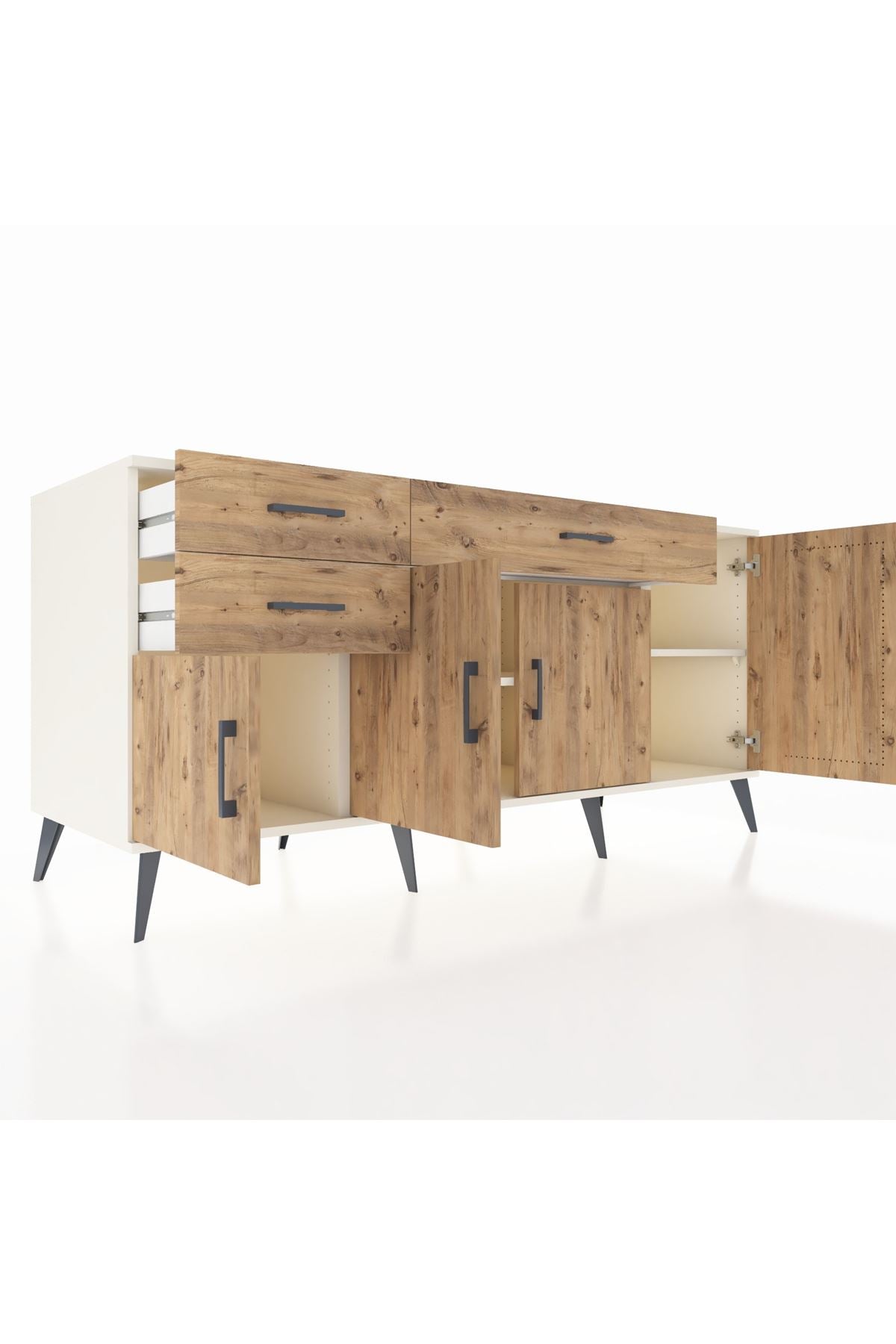 Kronos Konsol 3 Raflı 3 Çekmeceli 4 Kapaklı 176x59x83 - S610M025V03C