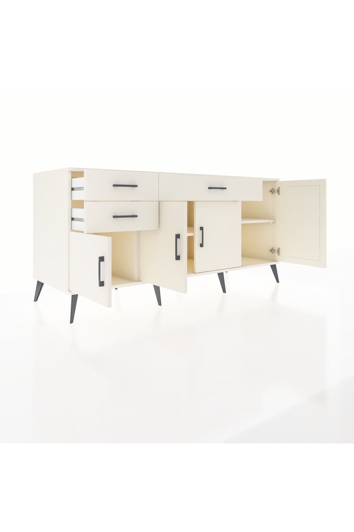 Kronos Konsol 3 Raflı 3 Çekmeceli 4 Kapaklı 176x59x83 - S610M025V04C