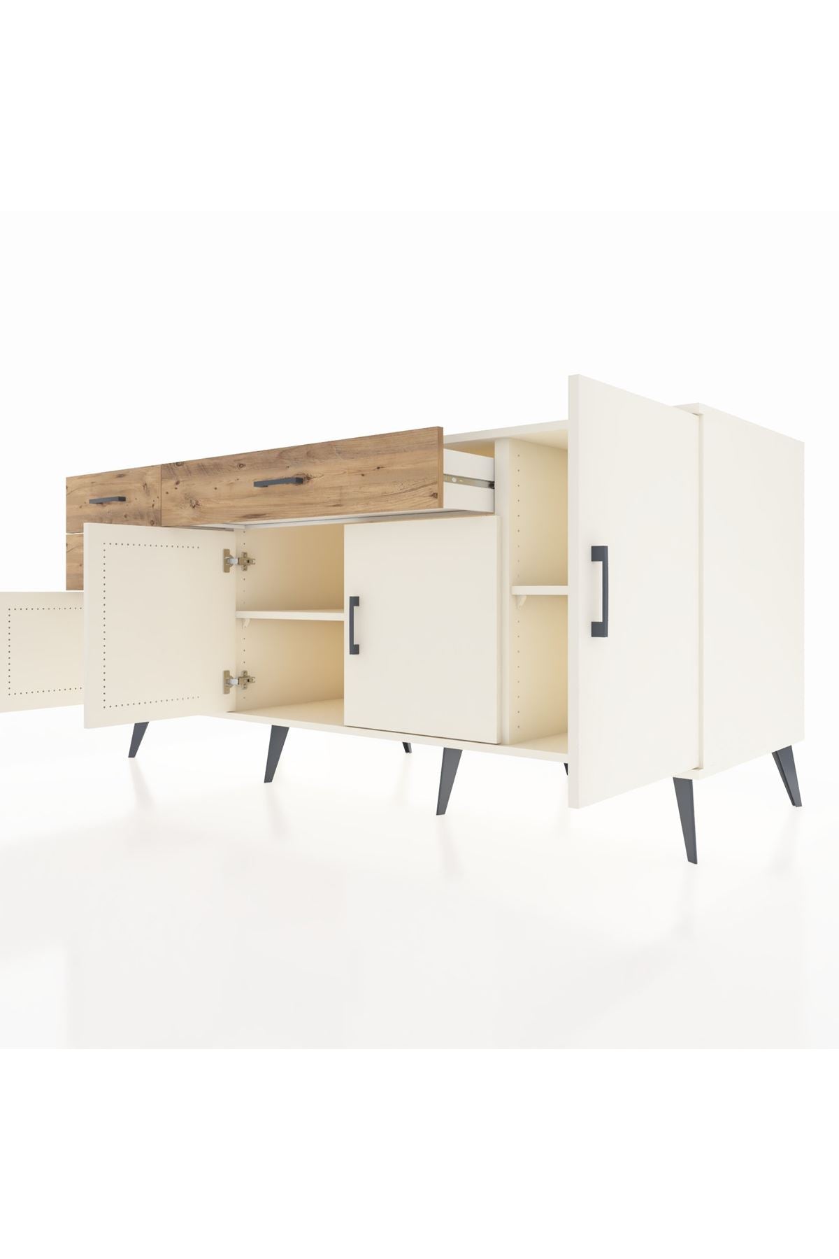 Kronos Konsol 3 Raflı 3 Çekmeceli 4 Kapaklı 176x59x83 - S610M025V06C