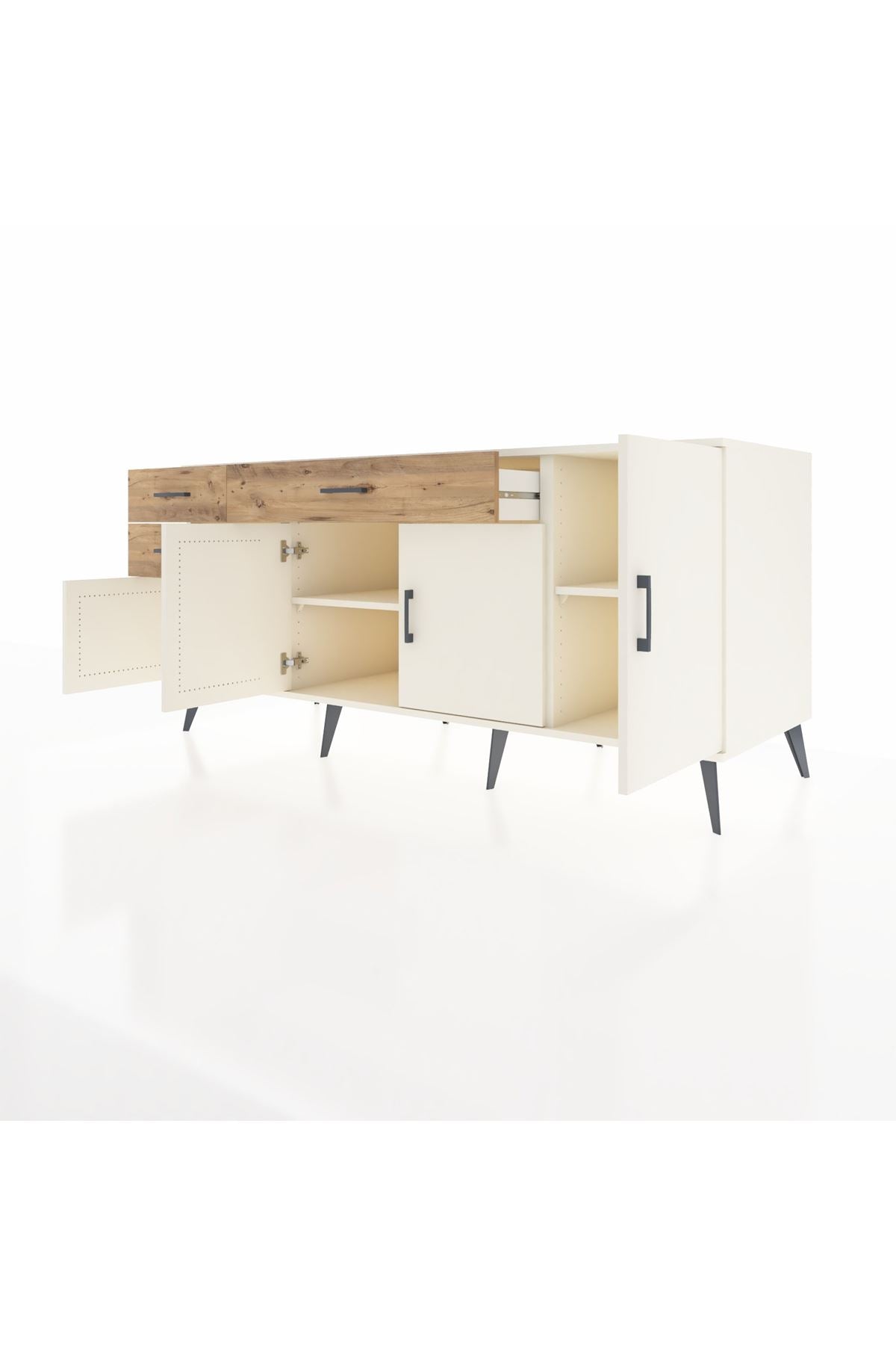 Kronos Konsol 3 Raflı 3 Çekmeceli 4 Kapaklı 176x59x83 - S610M025V06C