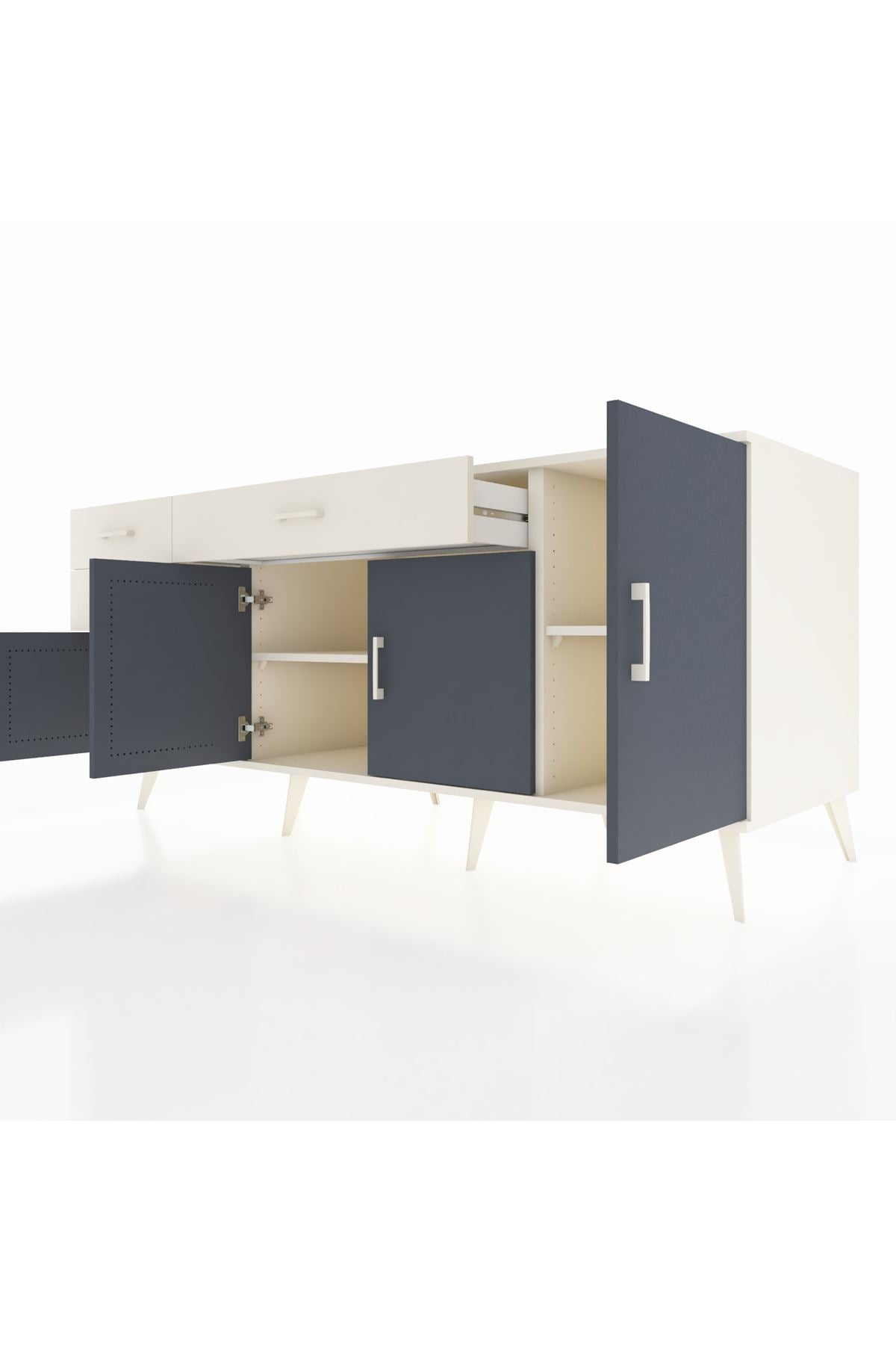 Kronos Konsol 3 Raflı 3 Çekmeceli 4 Kapaklı 176x59x83 - S610M025V07C