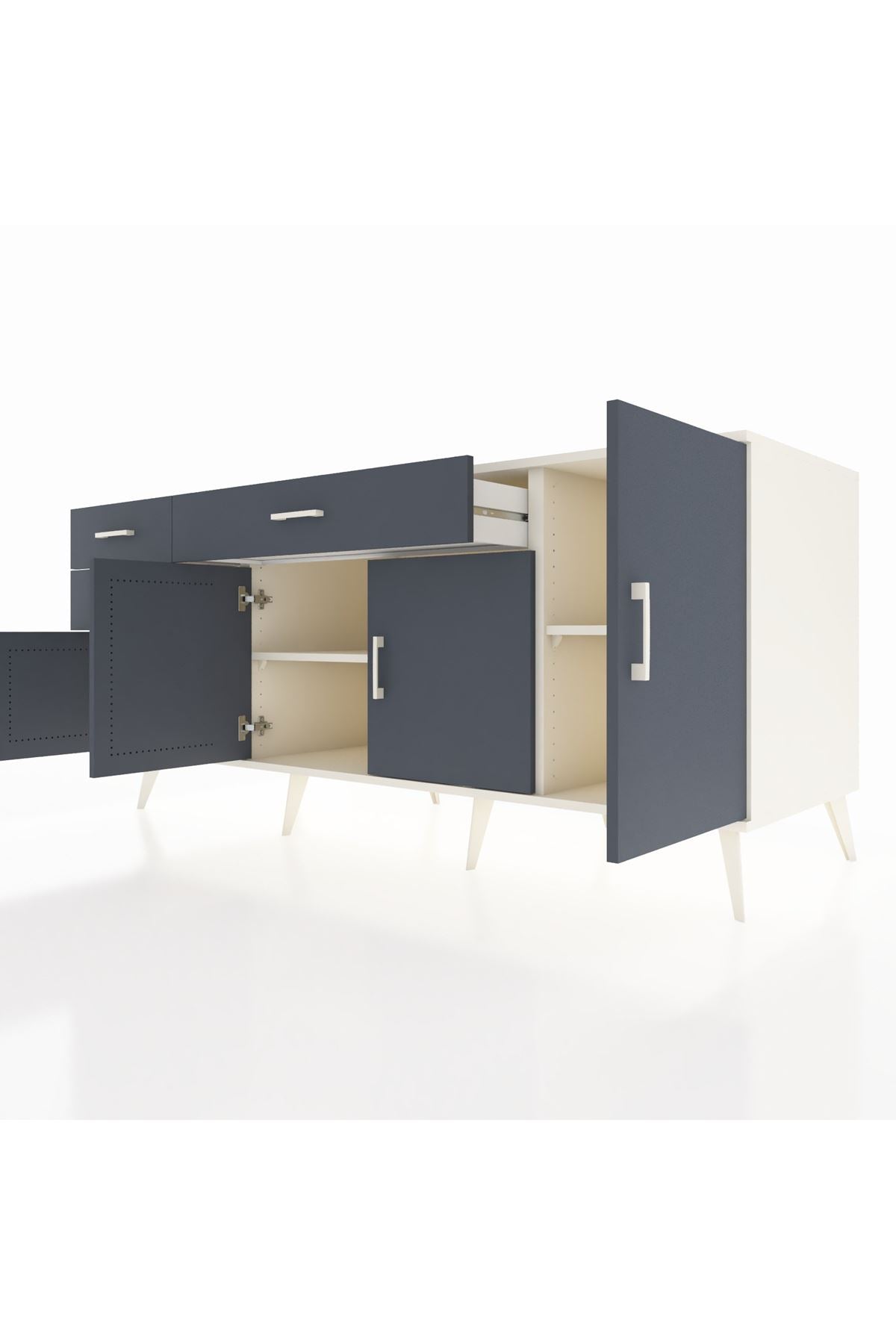 Kronos Konsol 3 Raflı 3 Çekmeceli 4 Kapaklı 176x59x83 - S610M025V08C