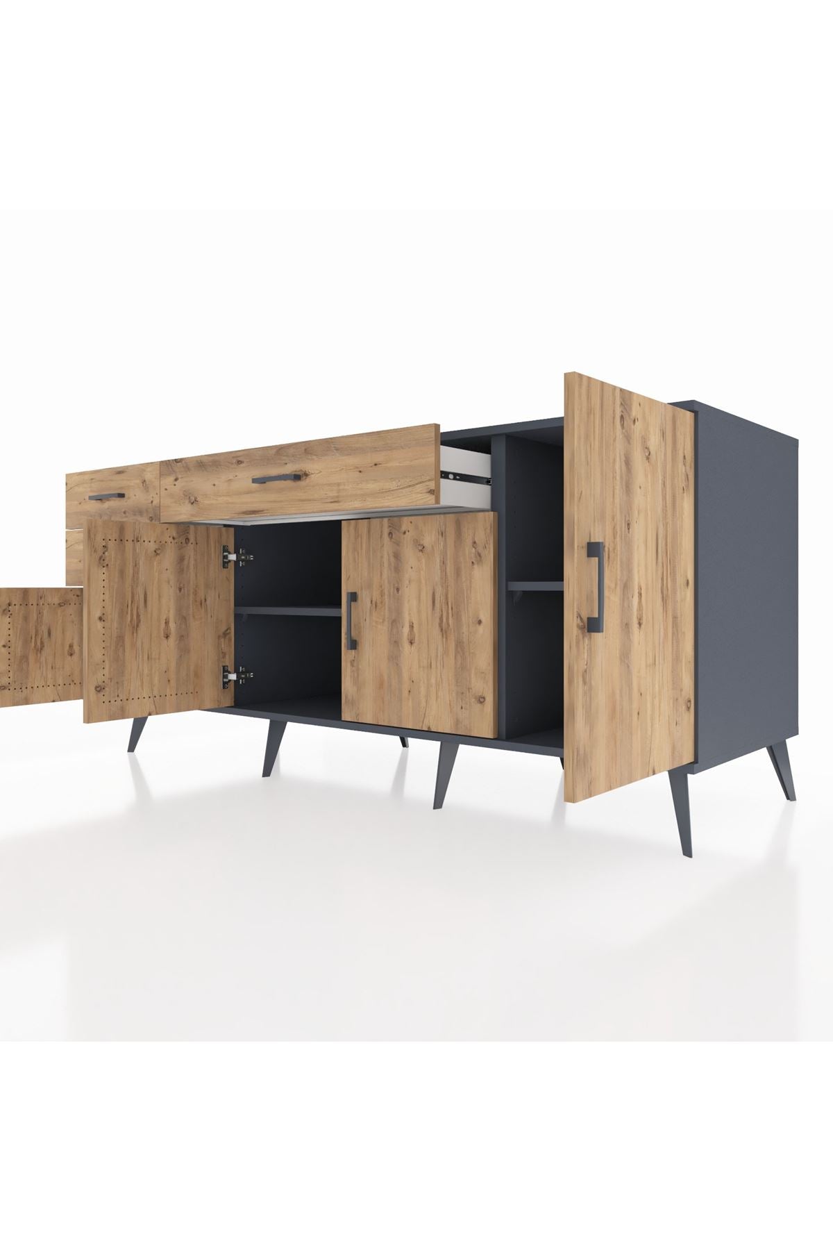 Kronos Konsol 3 Raflı 3 Çekmeceli 4 Kapaklı 176x59x83 - S610M025V12C