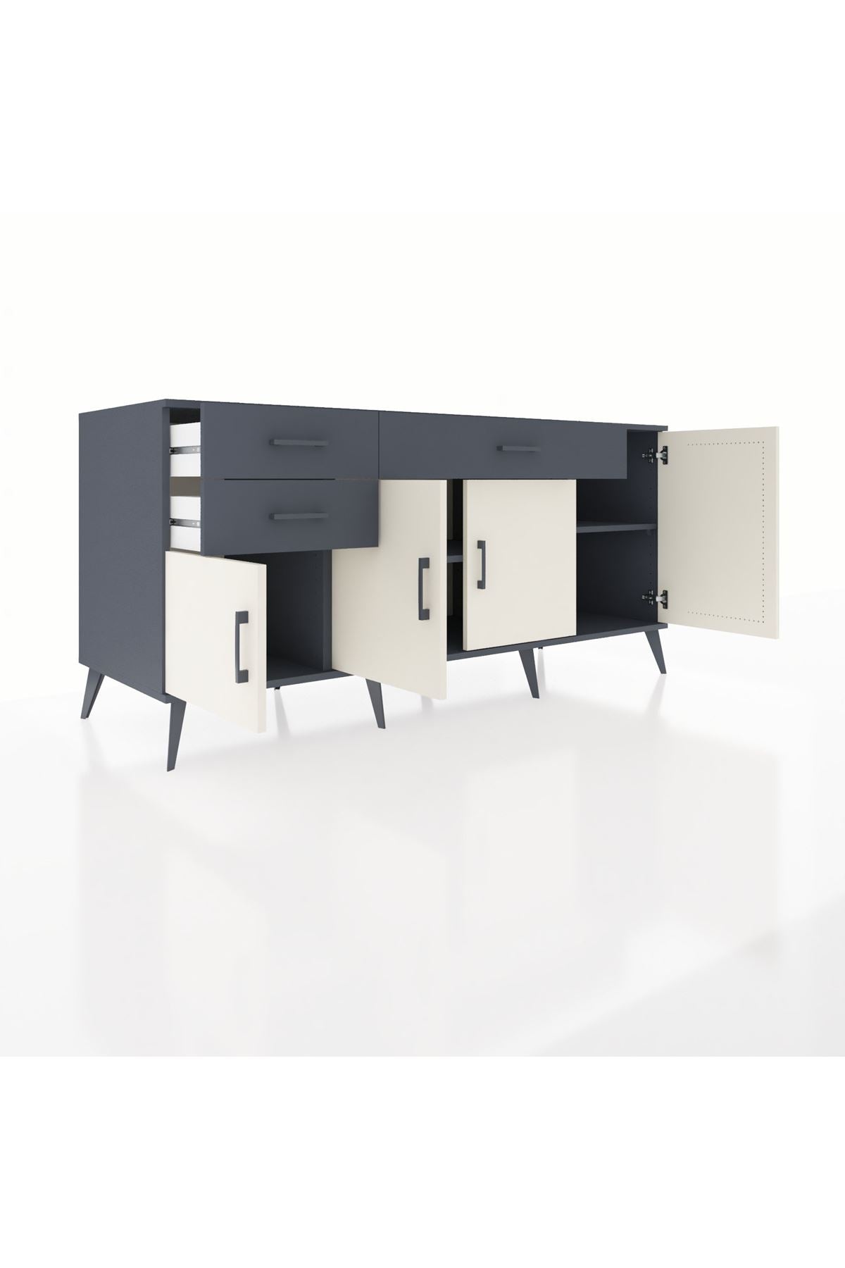 Kronos Konsol 3 Raflı 3 Çekmeceli 4 Kapaklı 176x59x83 - S610M025V14C