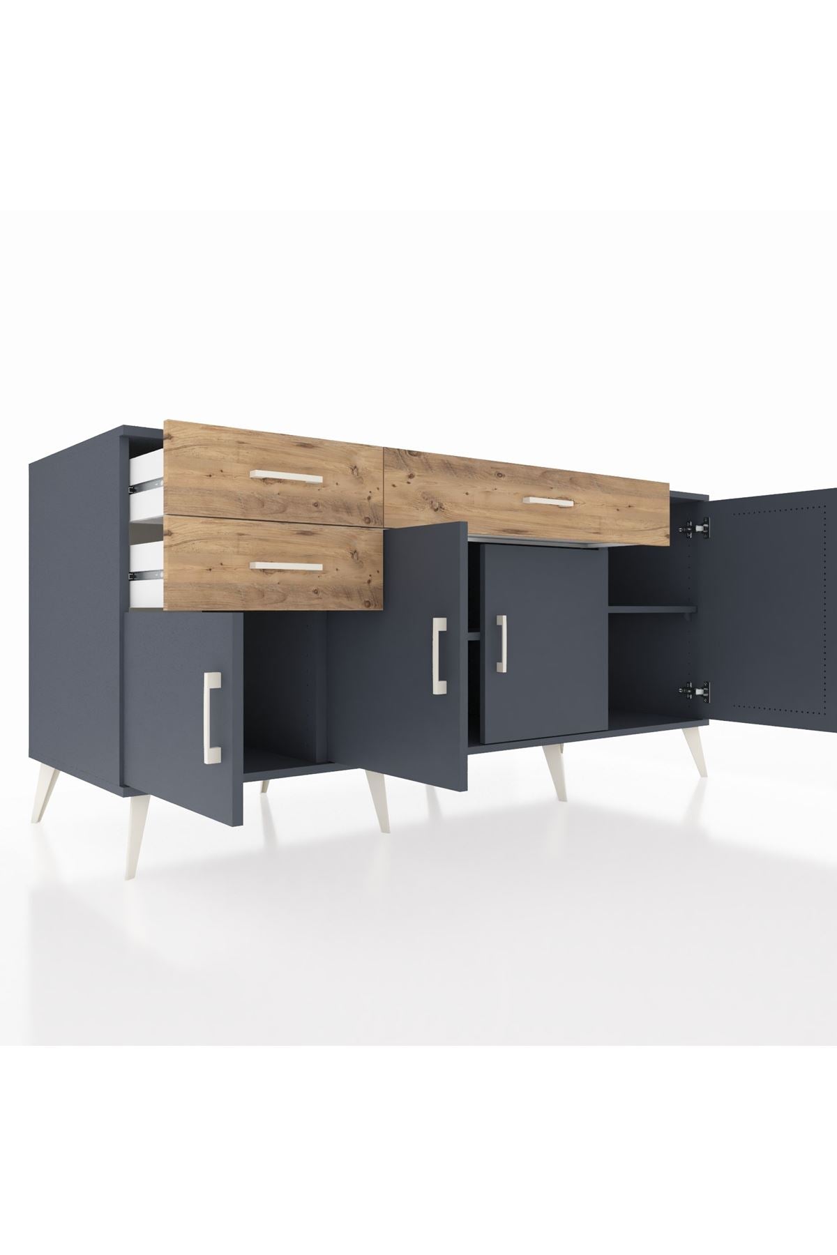 Kronos Konsol 3 Raflı 3 Çekmeceli 4 Kapaklı 176x59x83 - S610M025V18C