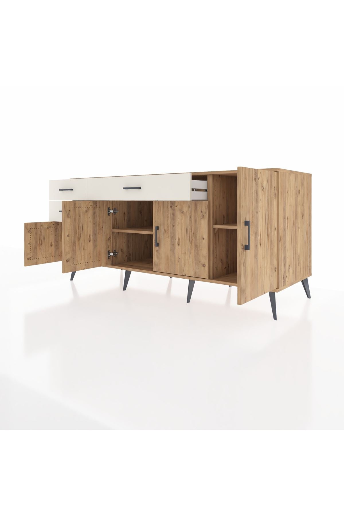 Kronos Konsol 3 Raflı 3 Çekmeceli 4 Kapaklı 176x59x83 - S610M025V19C