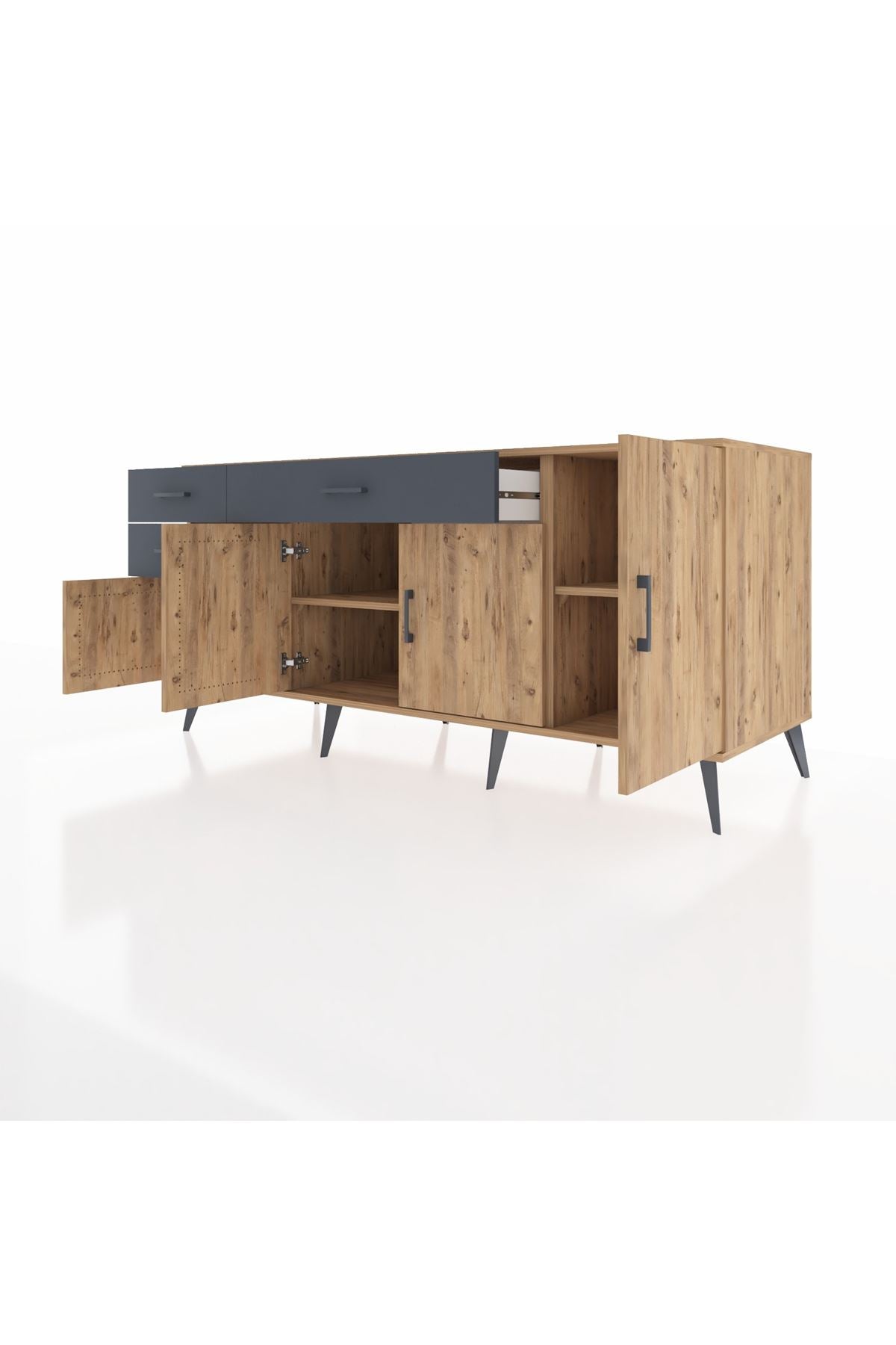 Kronos Konsol 3 Raflı 3 Çekmeceli 4 Kapaklı 176x59x83 - S610M025V20C