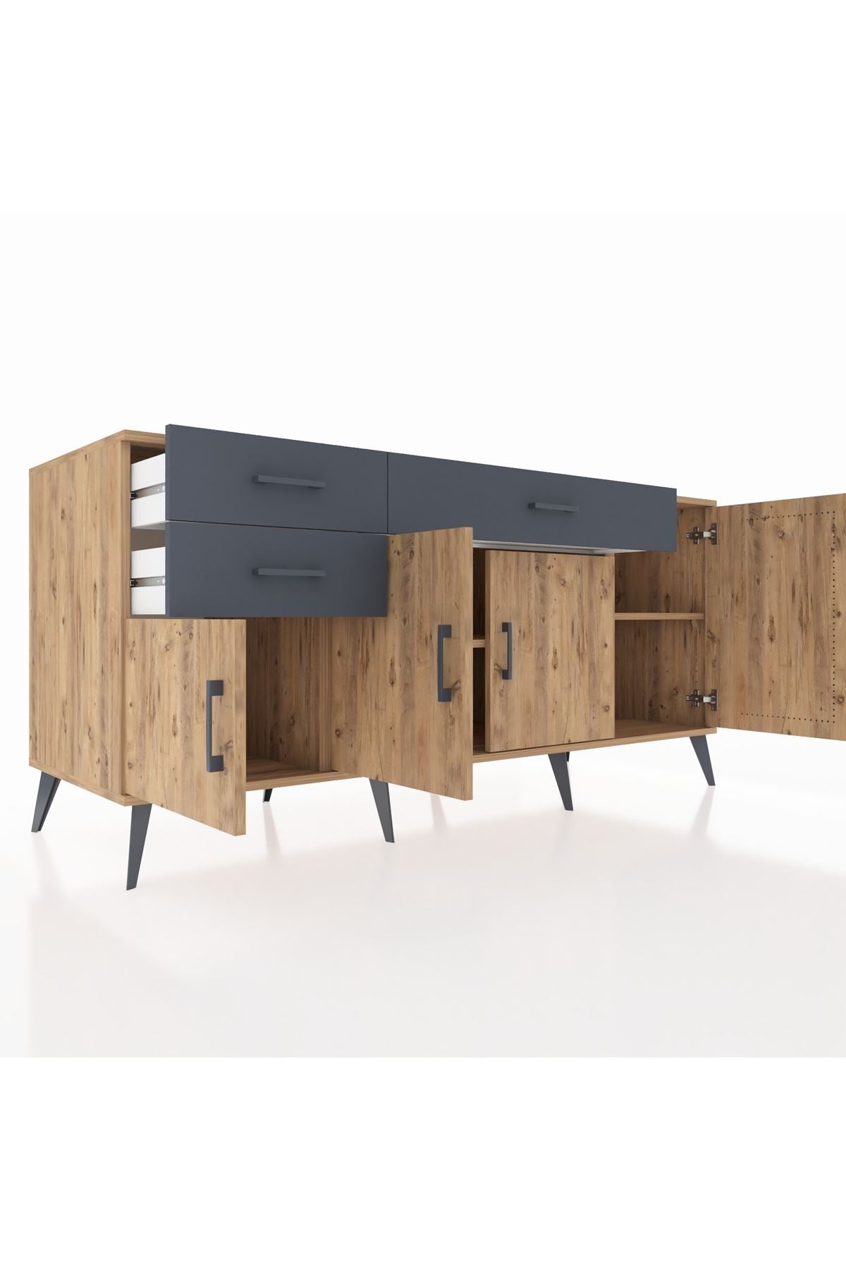 Kronos Konsol 3 Raflı 3 Çekmeceli 4 Kapaklı 176x59x83 - S610M025V20C