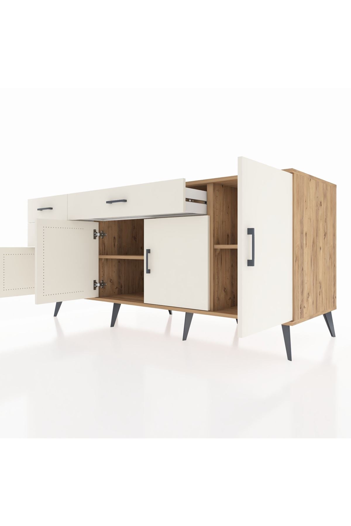 Kronos Konsol 3 Raflı 3 Çekmeceli 4 Kapaklı 176x59x83 - S610M025V22C