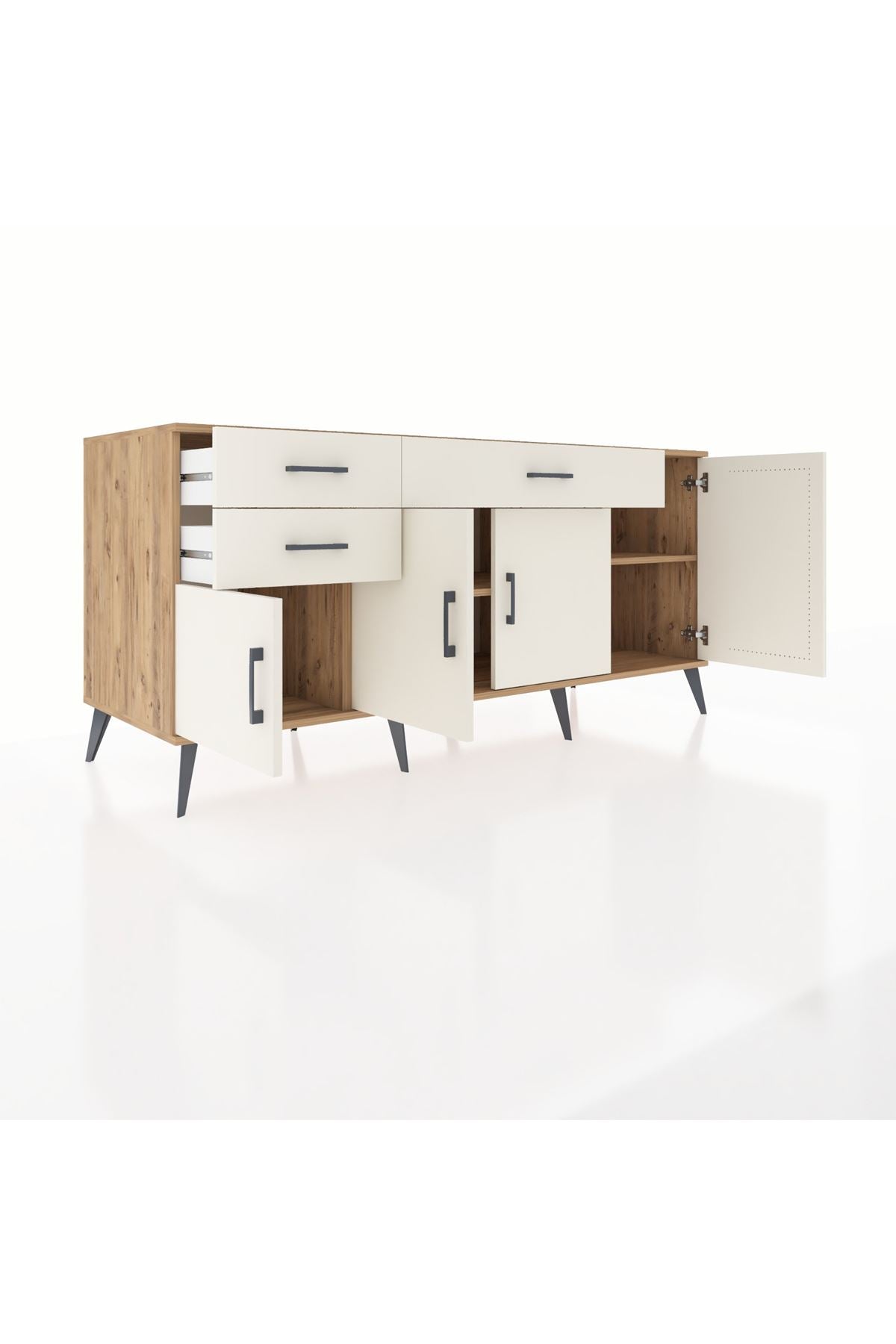 Kronos Konsol 3 Raflı 3 Çekmeceli 4 Kapaklı 176x59x83 - S610M025V22C