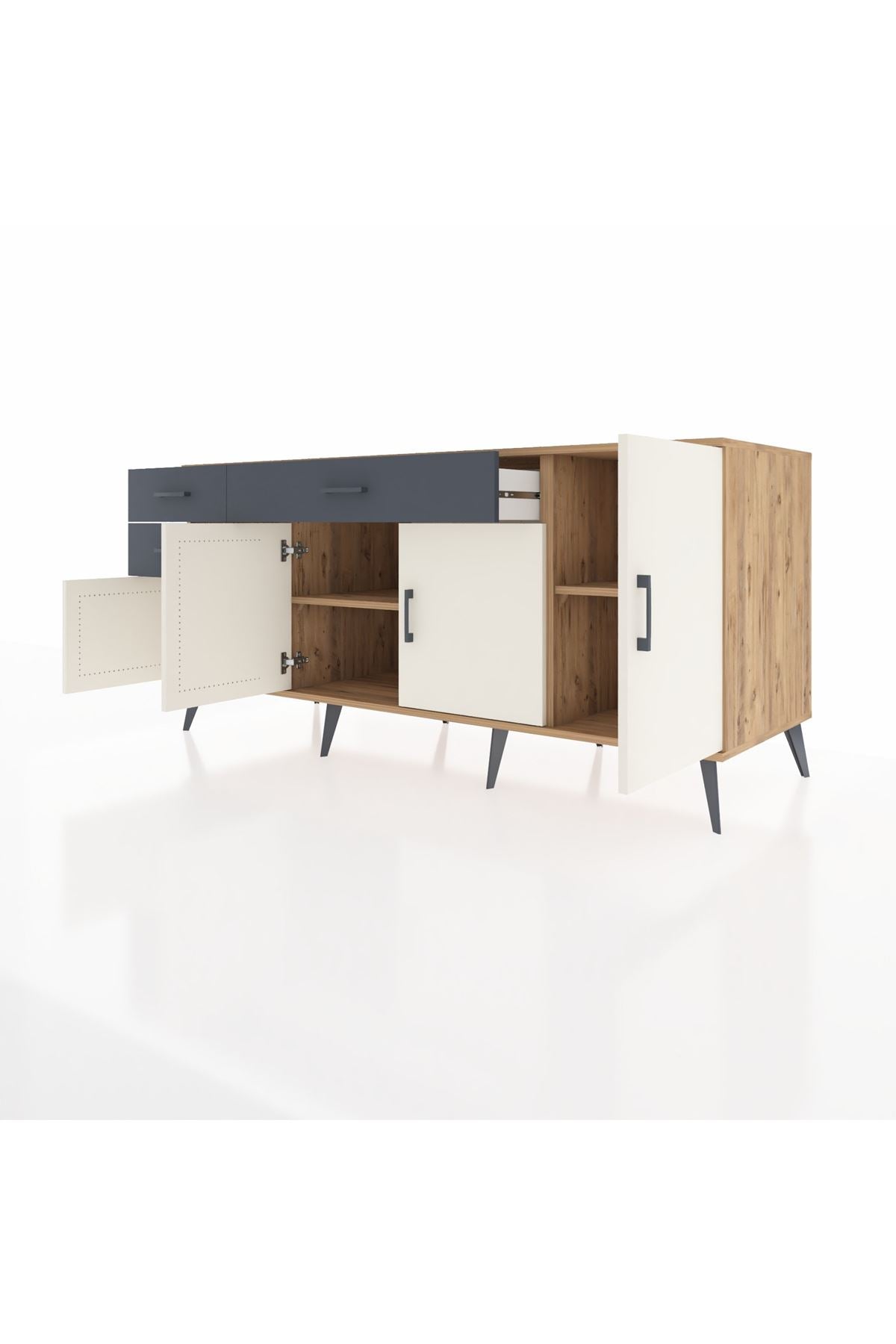 Kronos Konsol 3 Raflı 3 Çekmeceli 4 Kapaklı 176x59x83 - S610M025V23C